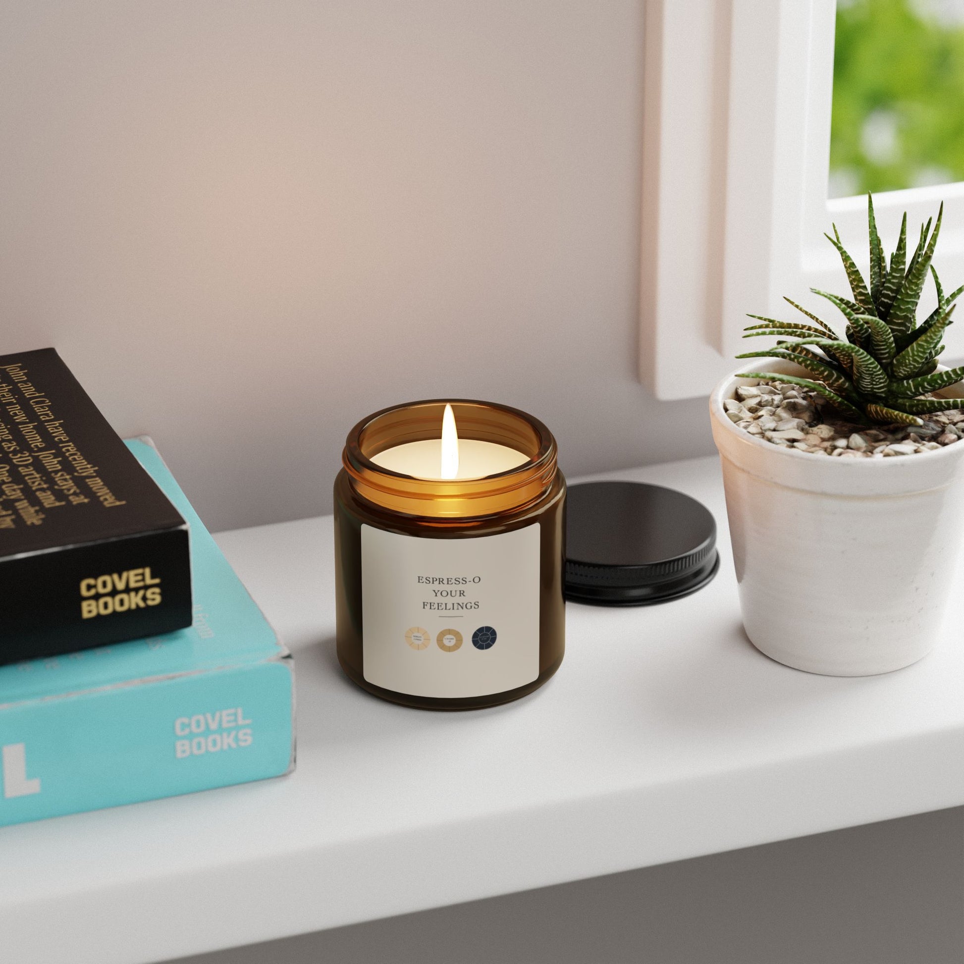 Espress-o Your Feelings Coffee Candle Gift | 5 Scent Options | Pair with Poster & Latte Mug | Mental Health Gift | Coffee Lover Gift