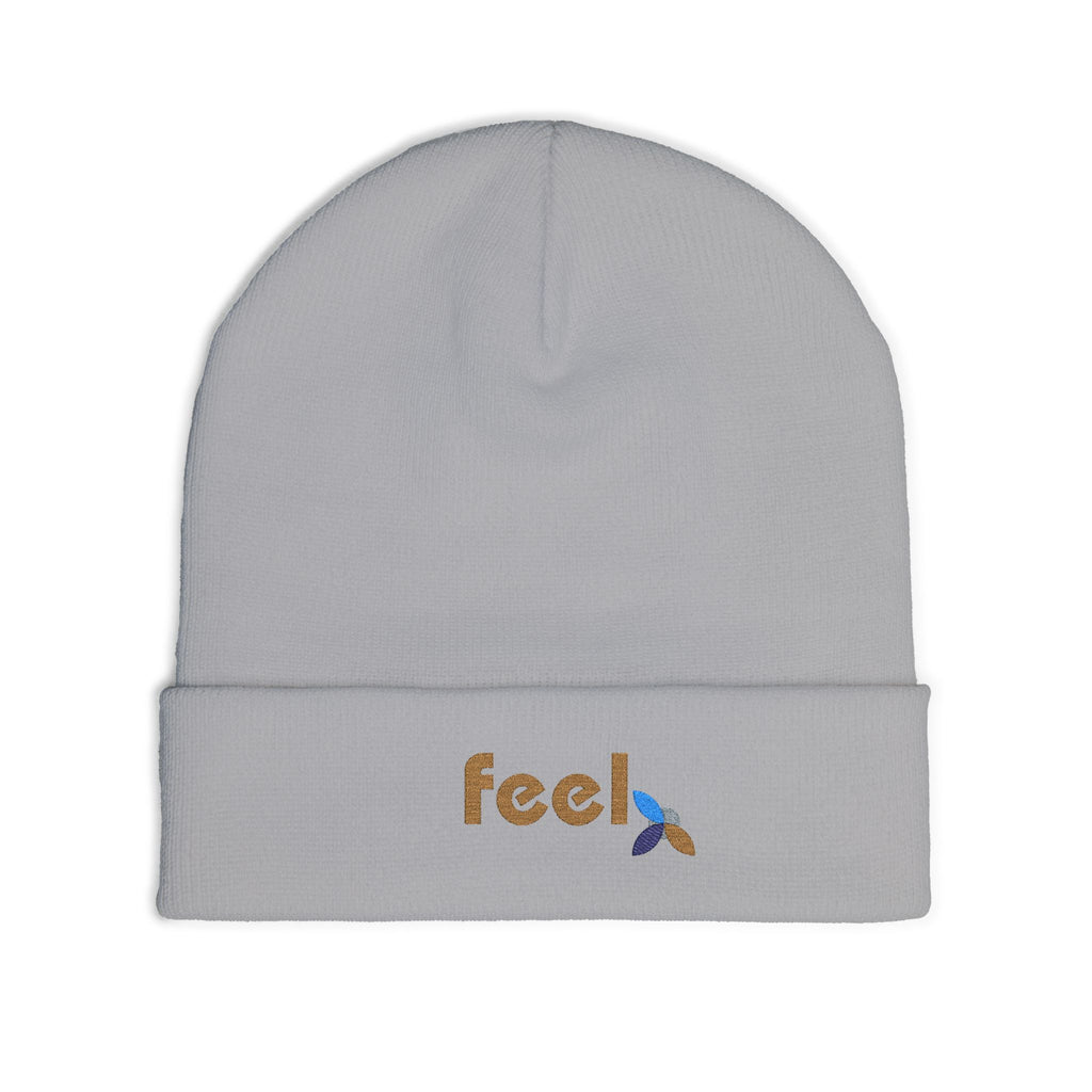 Bauhaus FEEL Embroidered Knit Beanie | Emotional Wellness Gift | One Word Quote | Unisex | Streetwear + Slow Living