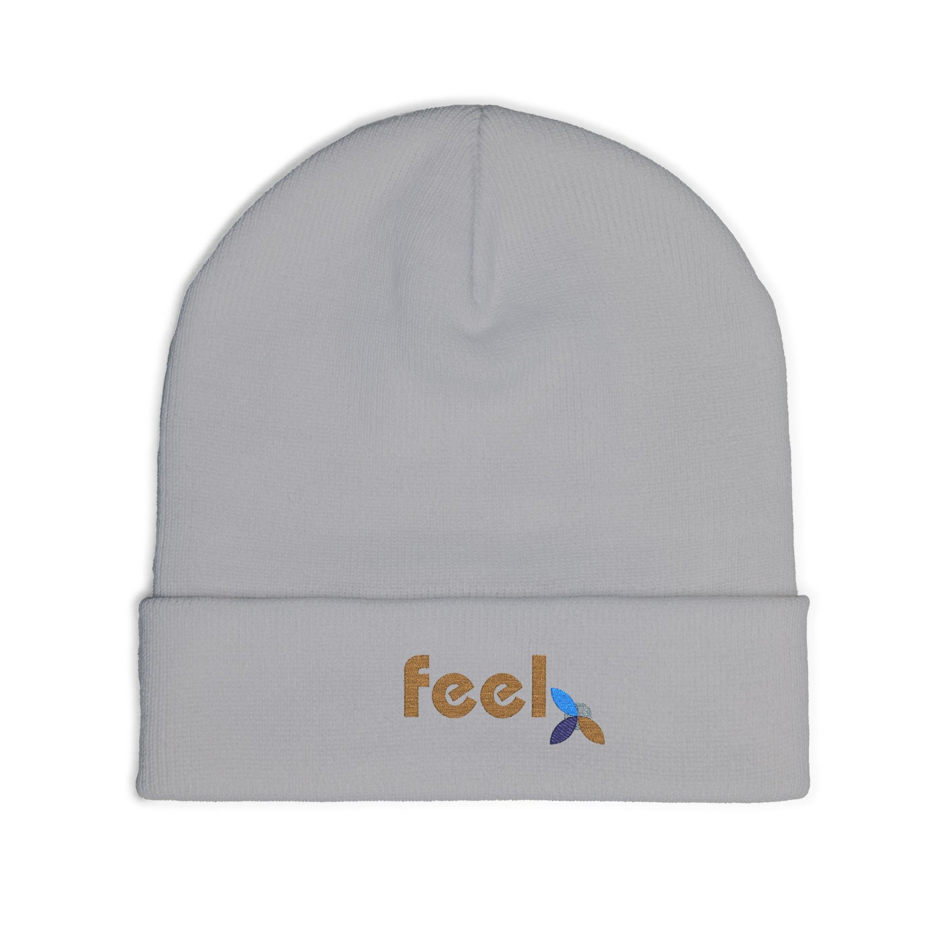 Bauhaus FEEL Embroidered Knit Beanie | Emotional Wellness Gift | One Word Quote | Unisex | Streetwear + Slow Living