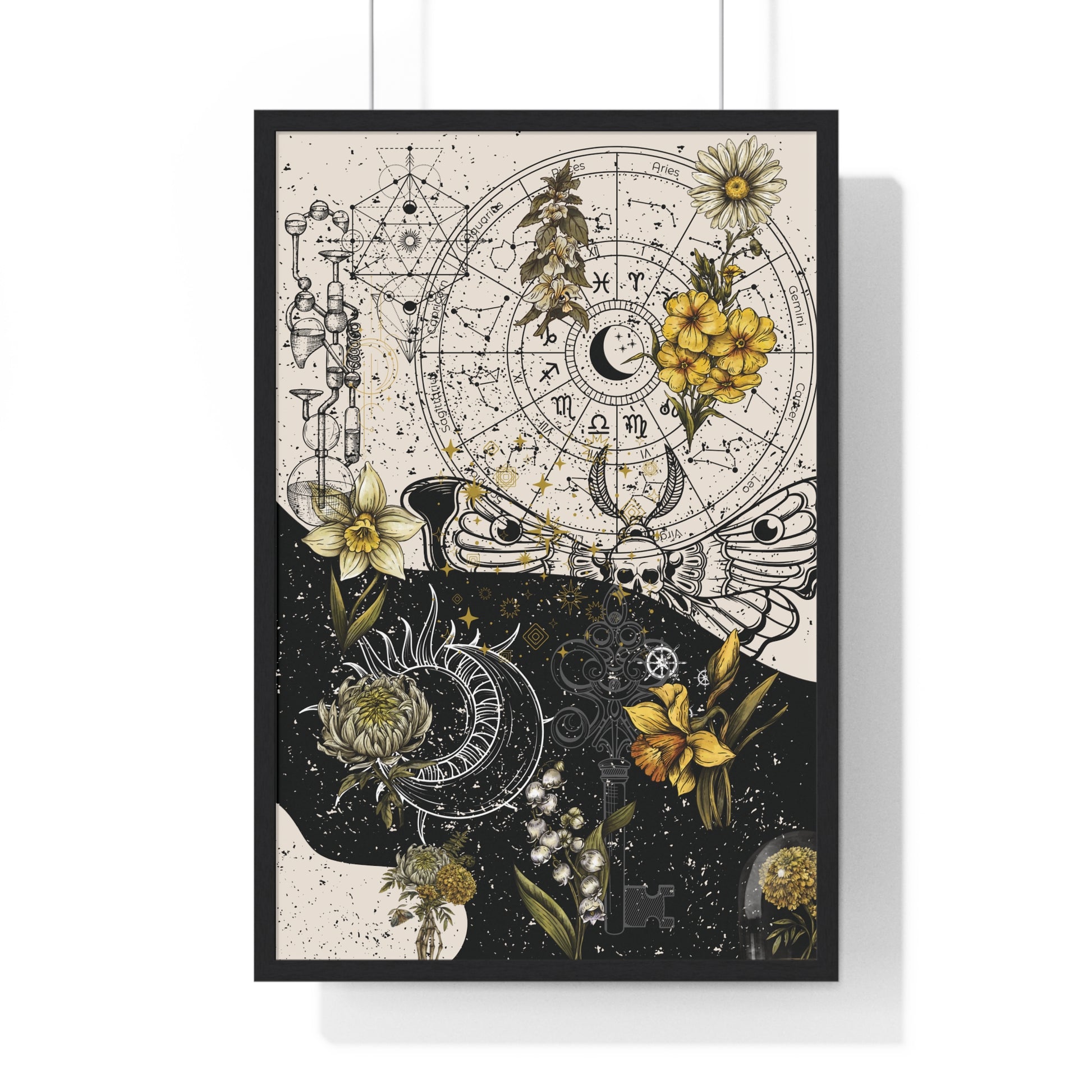 Framed Botanical Themed Vertical Poster, Wall Art, Home Decor, Nature Prints, Gift for Art Lovers, Vintage Style Decoration