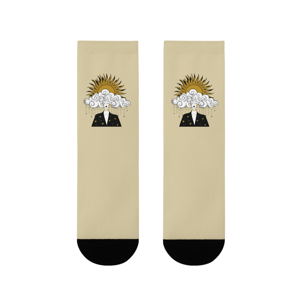 Divine Feminine Meditation Among Stars Grounding Socks | Celestial Journaling Accessories | Meditation Clothing | Yoga socks
