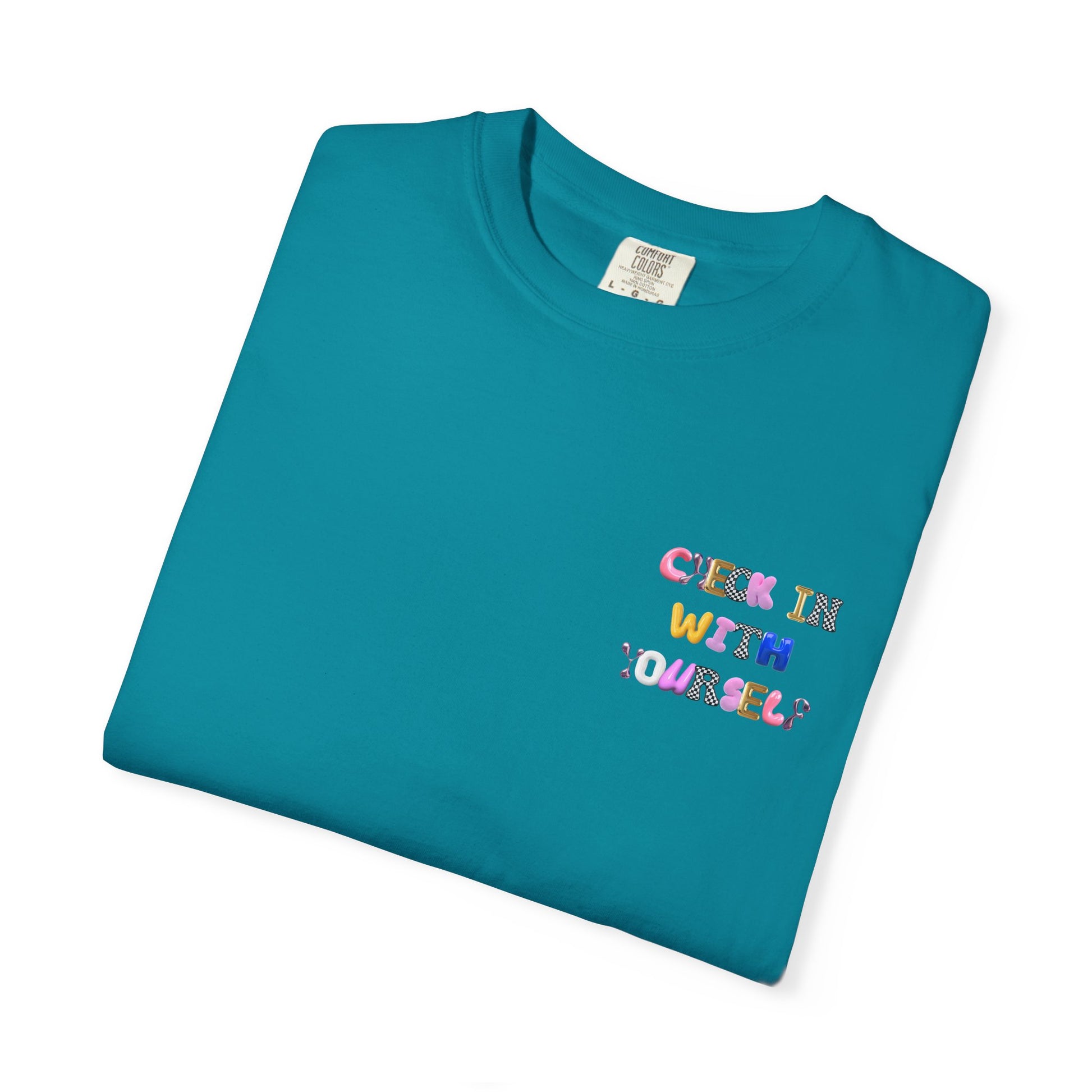 Check In With Yourself Bubble Letter T-Shirt | Unisex Mental Health Tee | Affirmation Unisex T-Shirt Gift