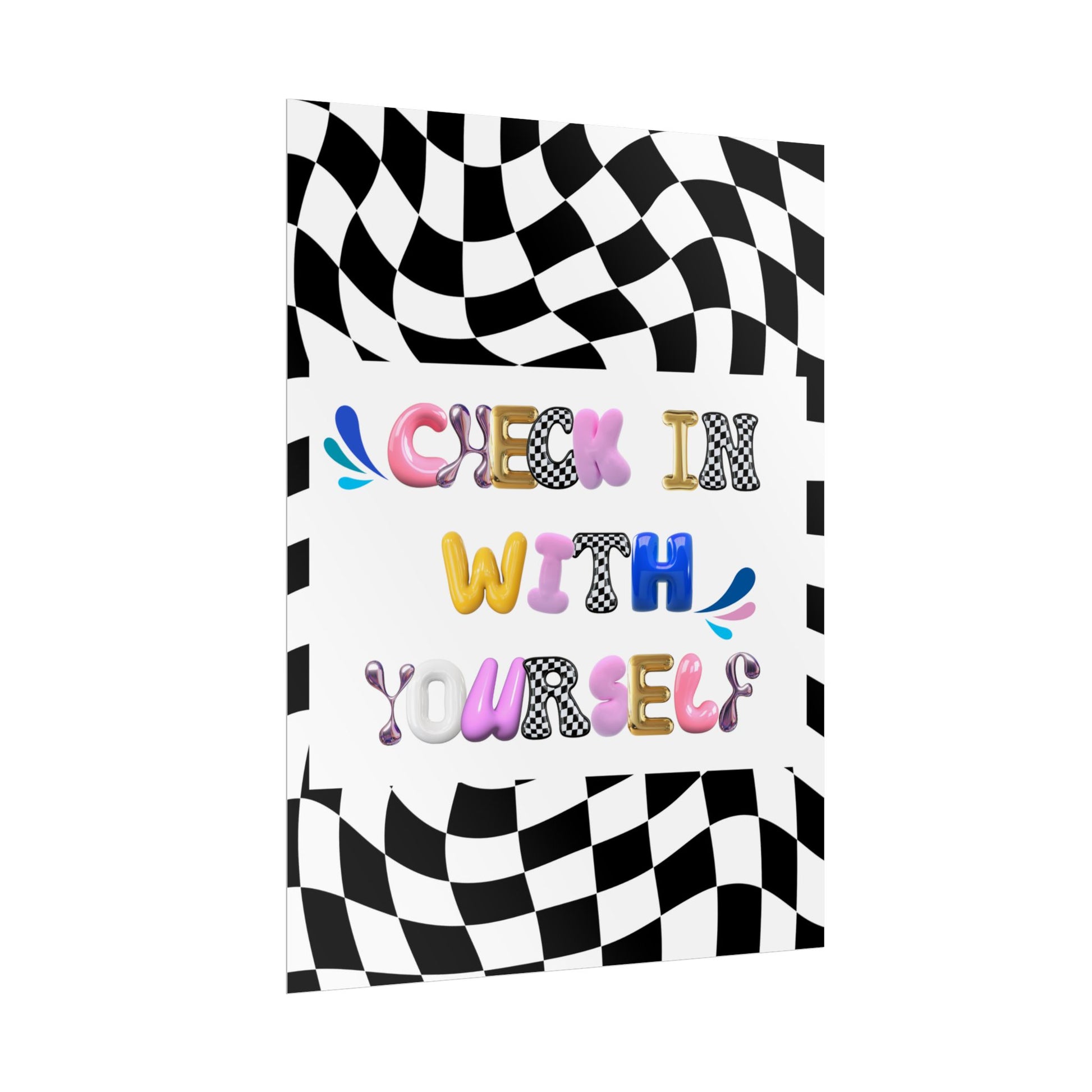 Rolled Bubble Letter Poster | Mental Health Awareness Art | Feel-Good Emotional Wellness Art in Blob