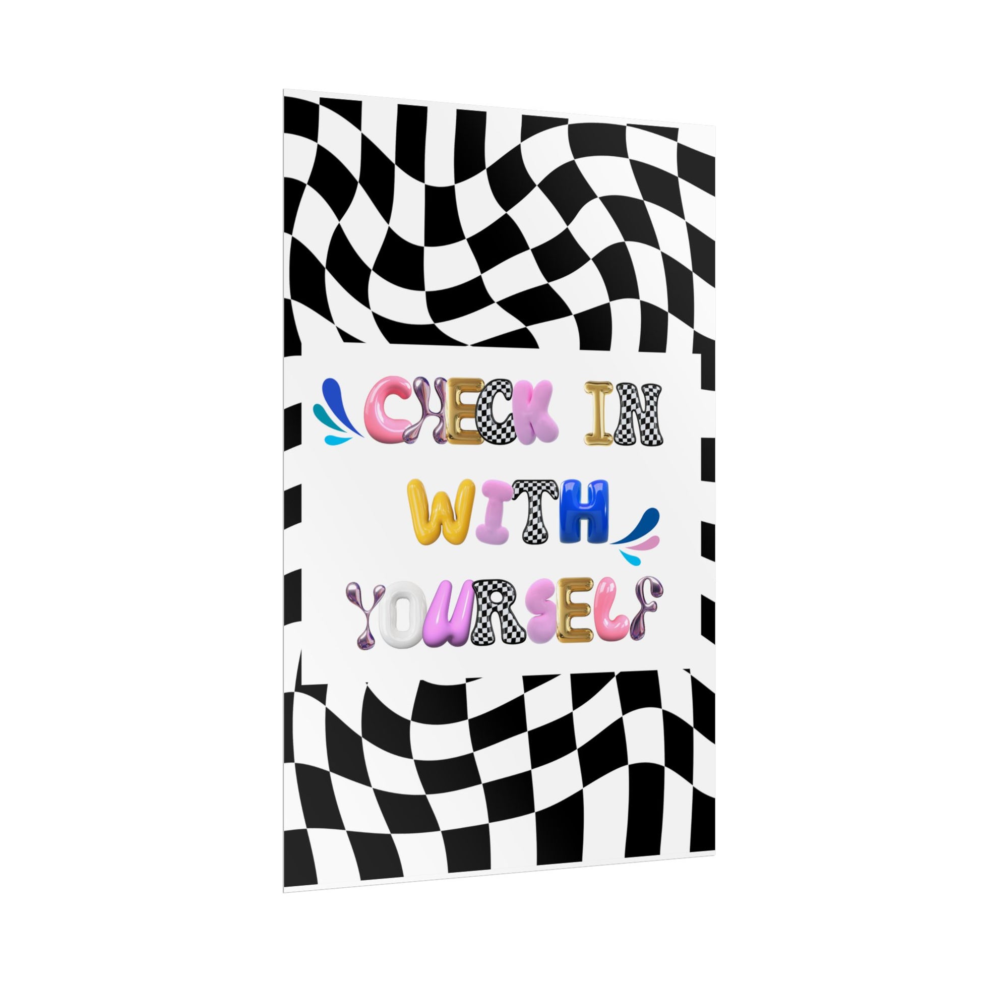 Rolled Bubble Letter Poster | Mental Health Awareness Art | Feel-Good Emotional Wellness Art in Blob
