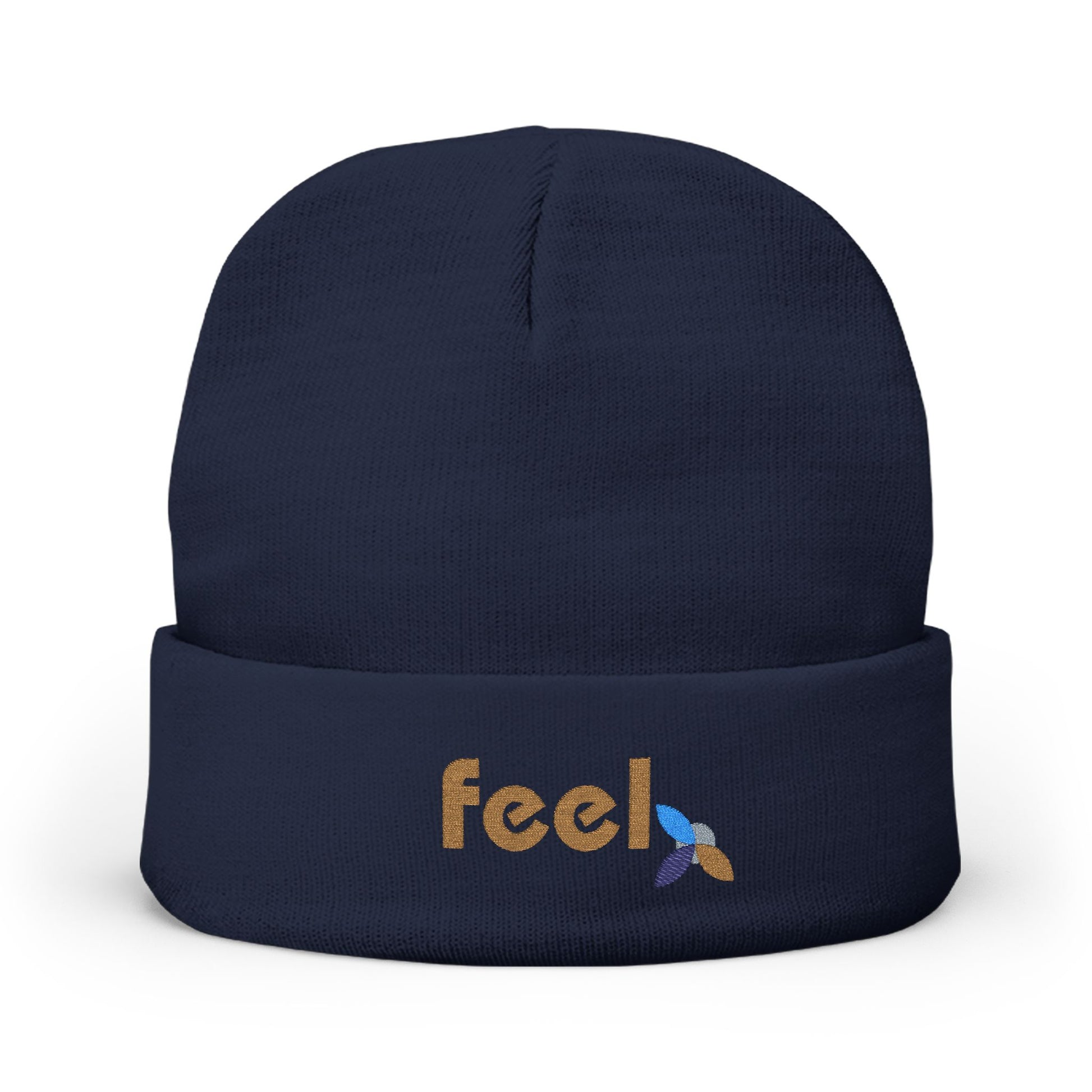 Bauhaus FEEL Embroidered Knit Beanie | Emotional Wellness Gift | One Word Quote | Unisex | Streetwear + Slow Living