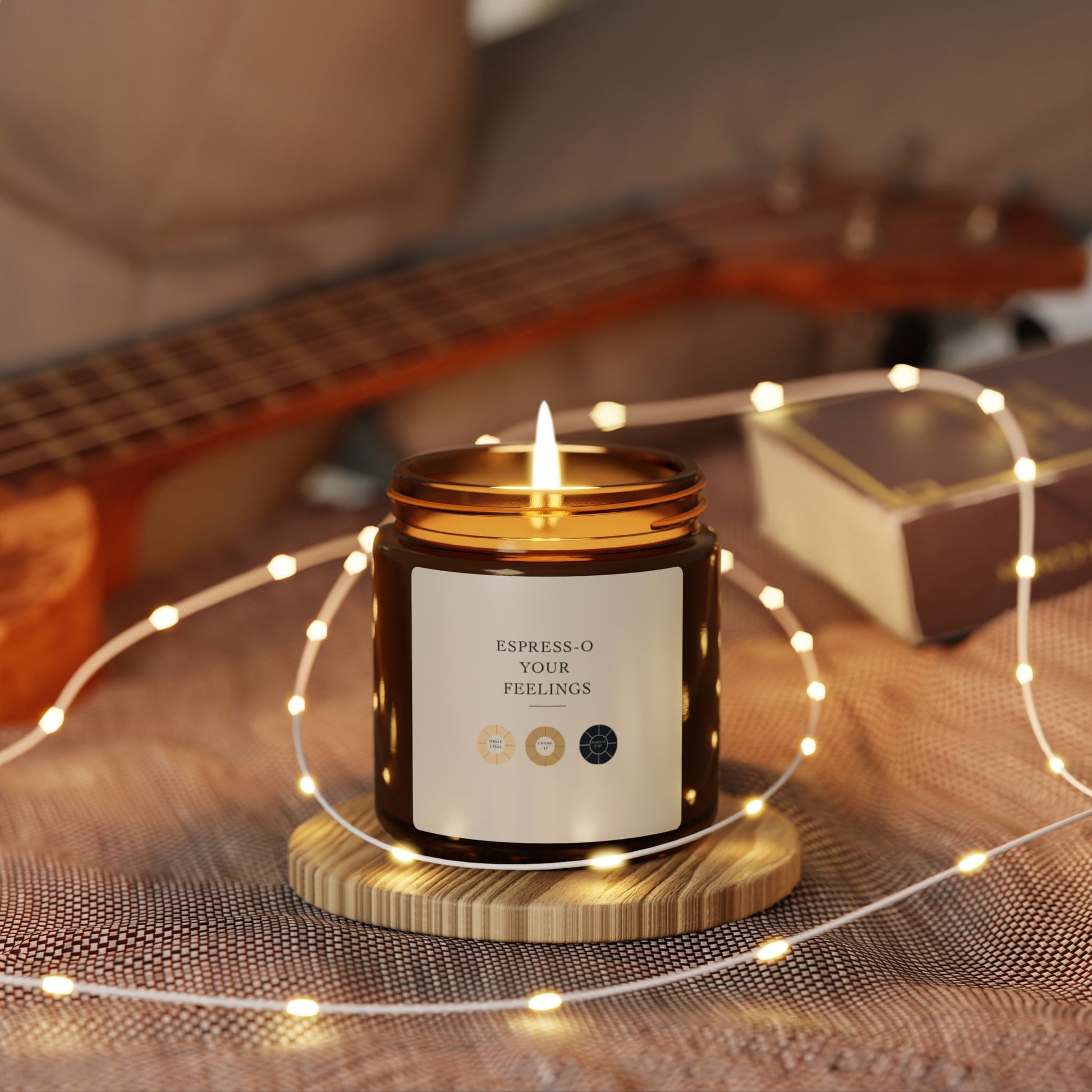 Espress-o Your Feelings Coffee Candle Gift | 5 Scent Options | Pair with Poster & Latte Mug | Mental Health Gift | Coffee Lover Gift