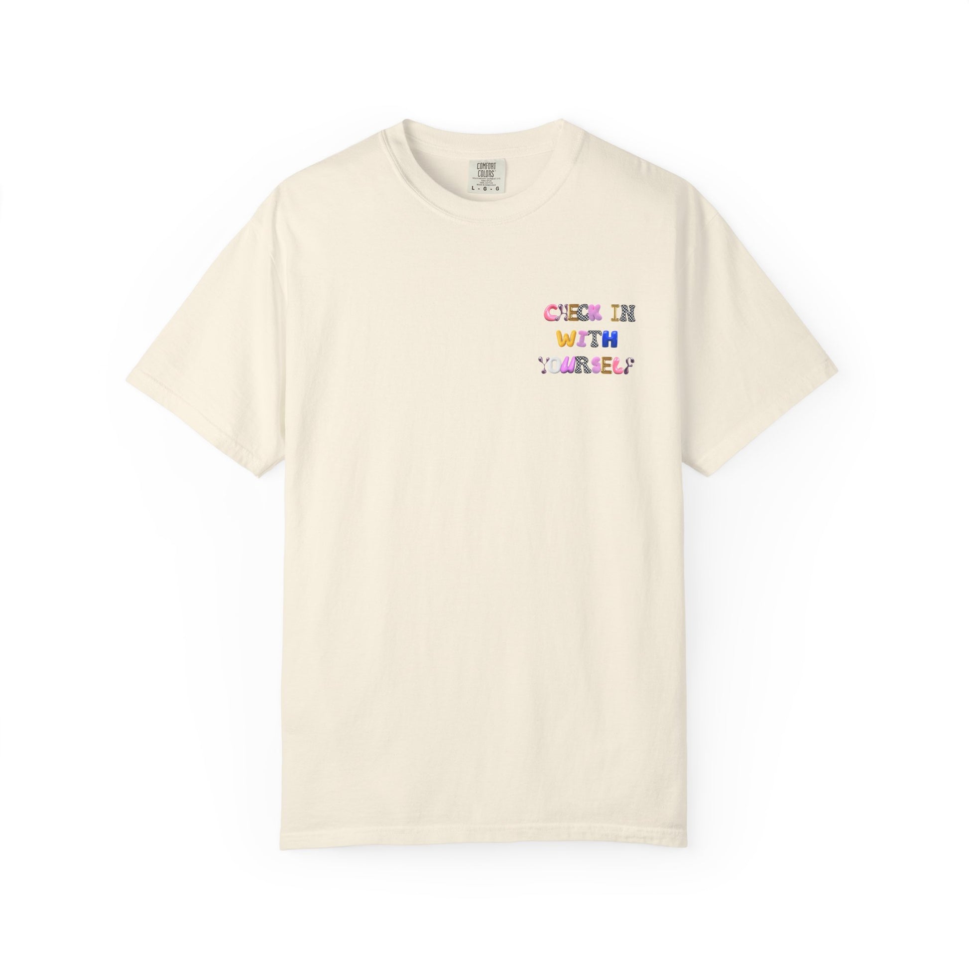Check In With Yourself Bubble Letter T-Shirt | Unisex Mental Health Tee | Affirmation Unisex T-Shirt Gift