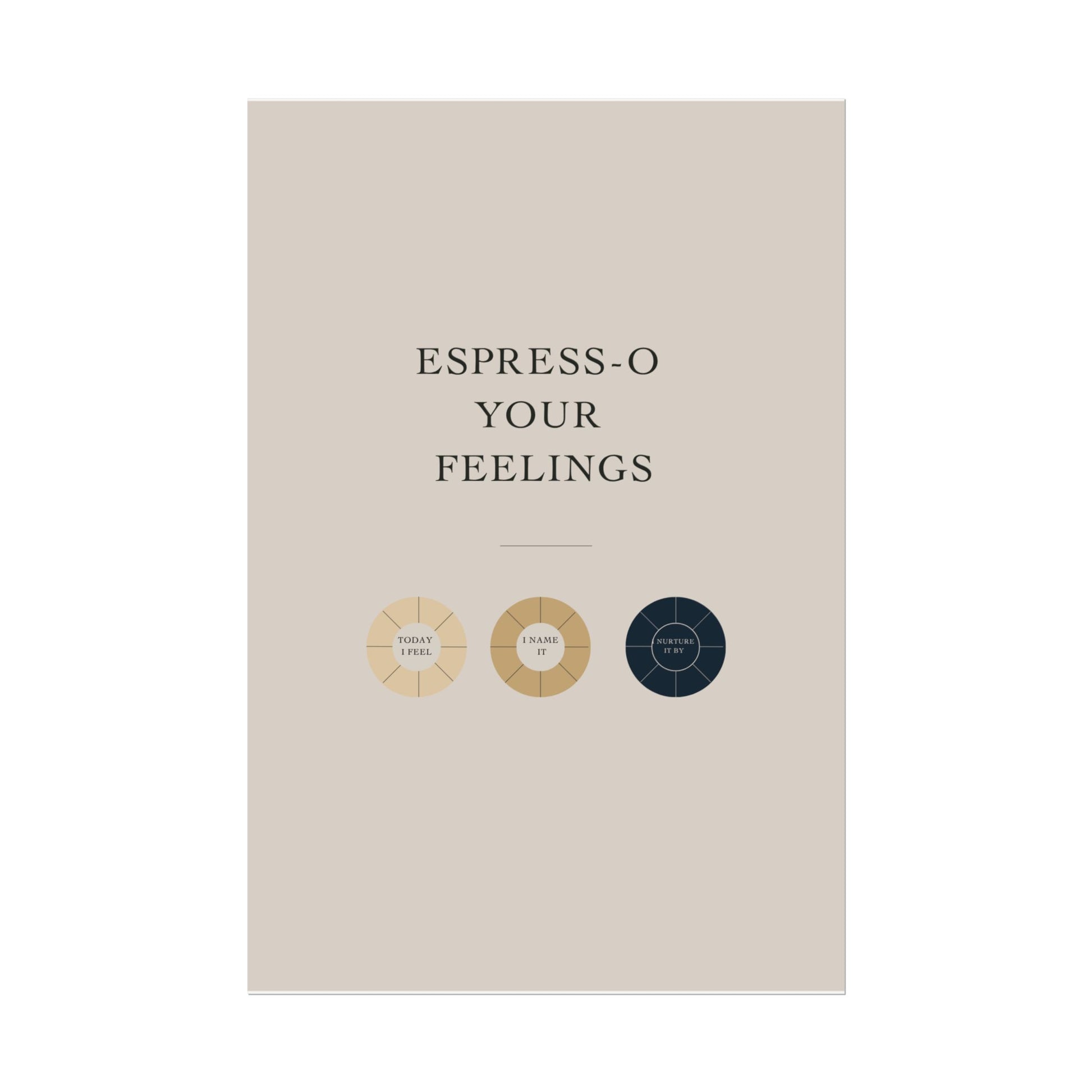 Rolled Coffee Poster Espresso Your Feelings Wall Art, Coffee Decor, Mood Chart Poster,  Therapy Room Art