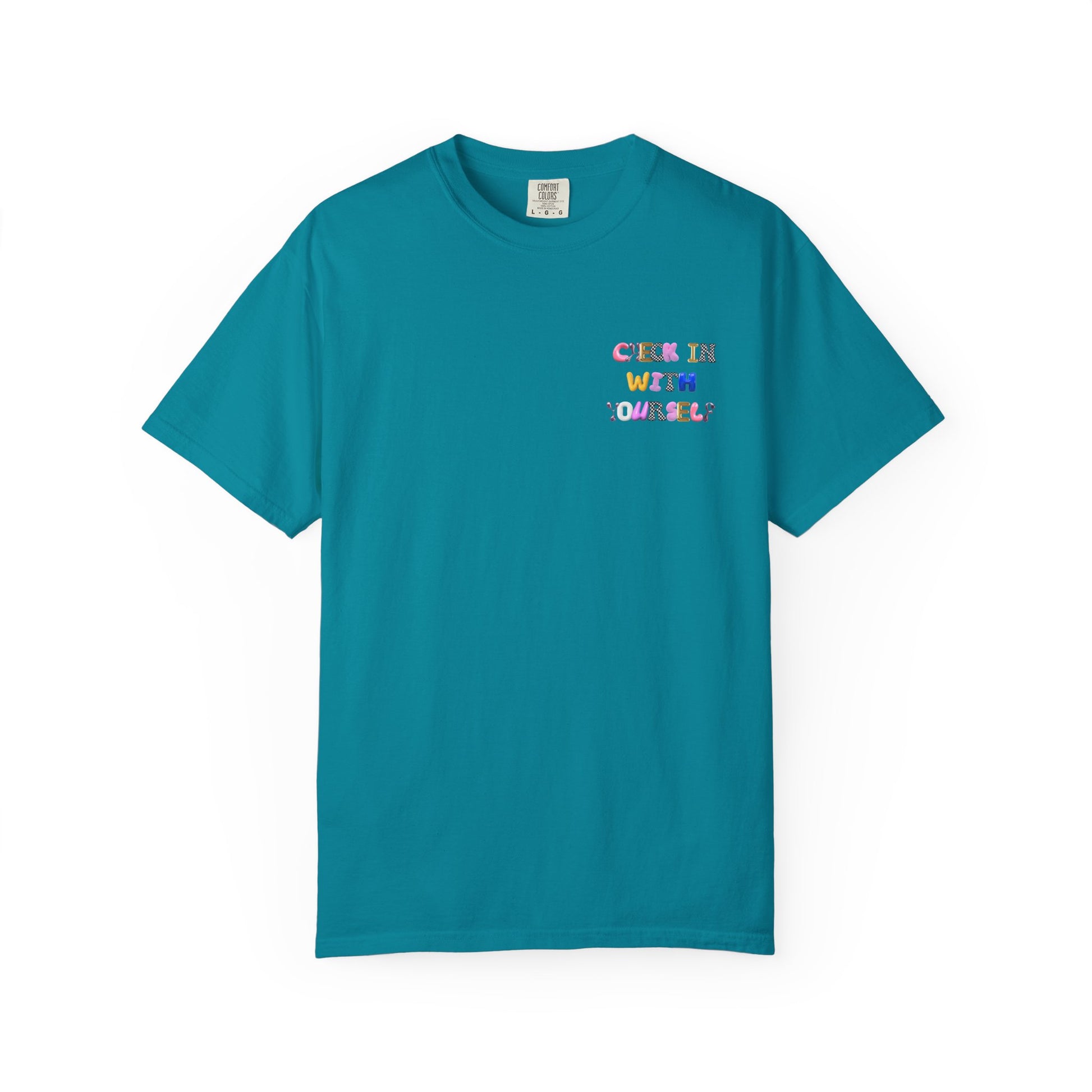 Check In With Yourself Bubble Letter T-Shirt | Unisex Mental Health Tee | Affirmation Unisex T-Shirt Gift