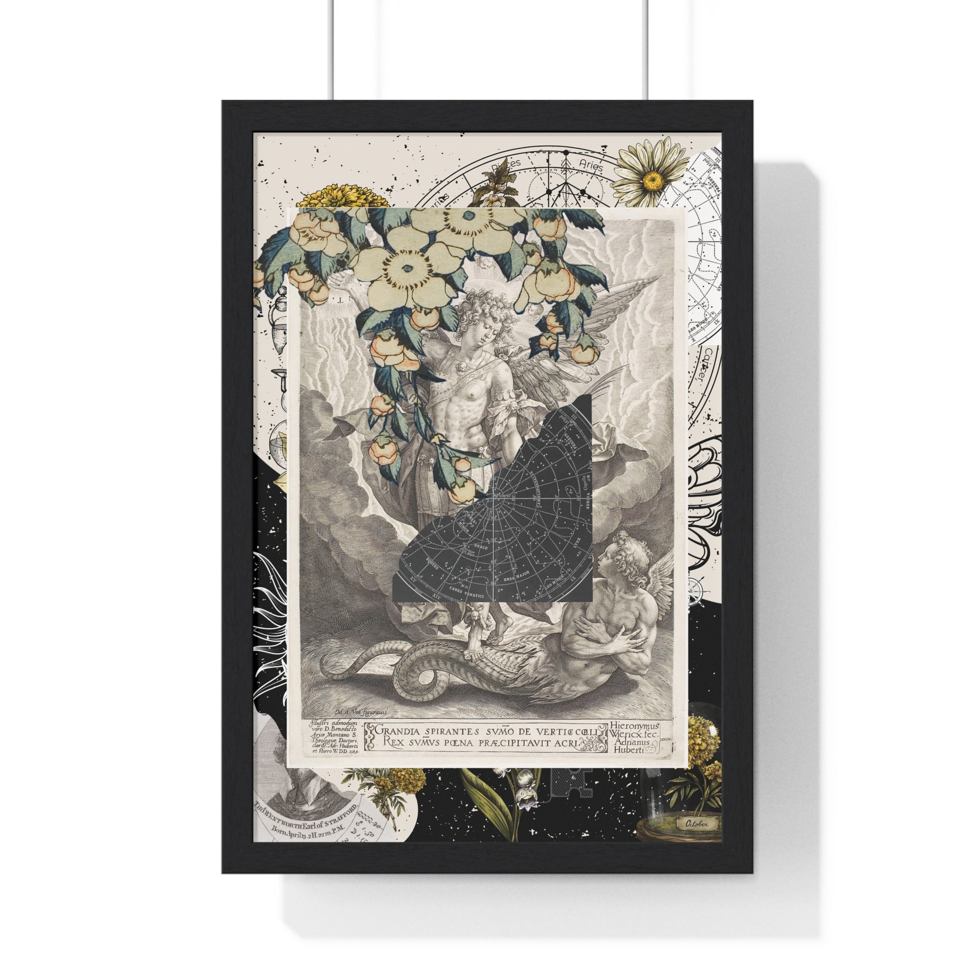 Vintage-Inspired Vertical Framed Poster, Art Decor, Wall Art, Gift for Home, Botanical Illustrations, Alchemy Renaissance Artwork
