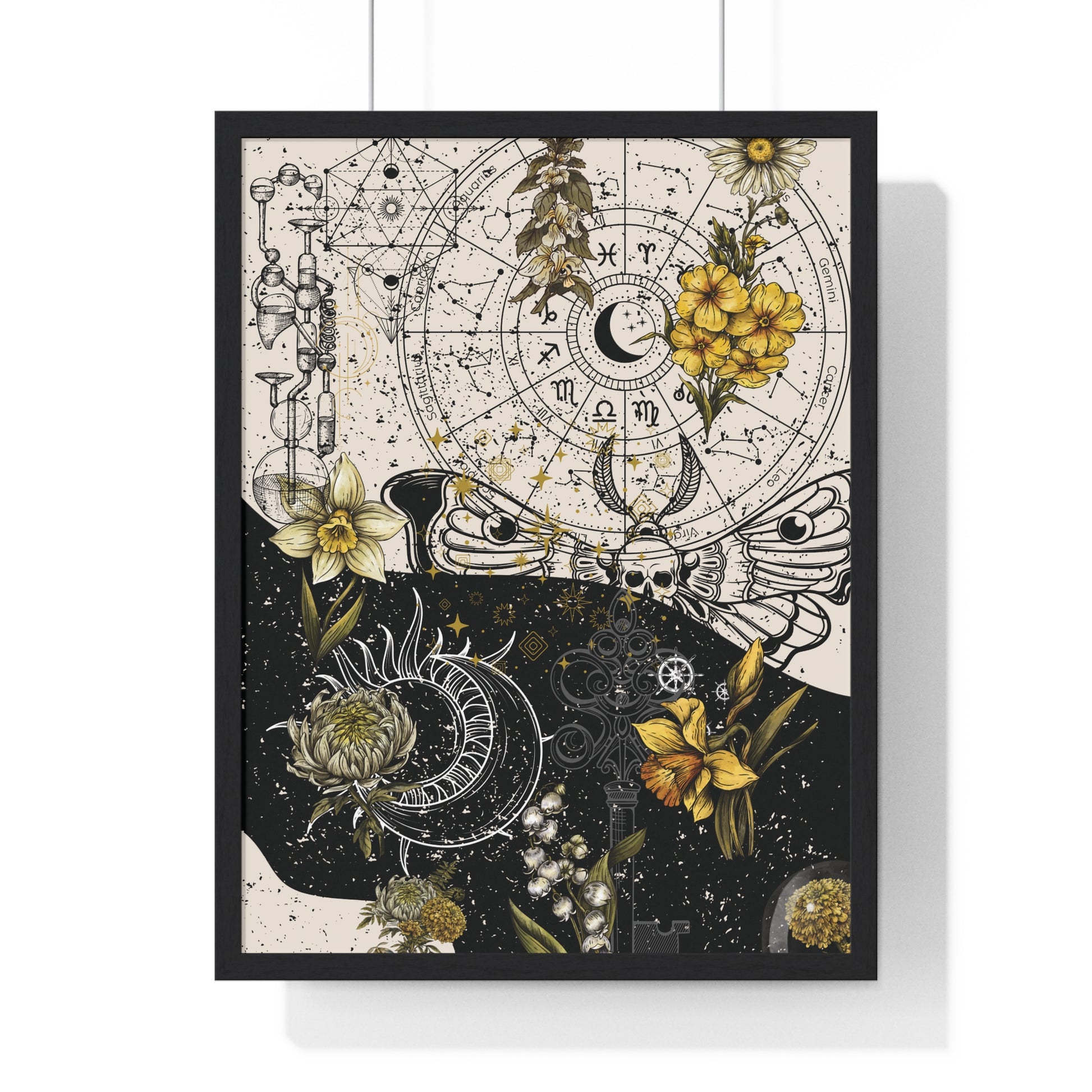 Framed Botanical Themed Vertical Poster, Wall Art, Home Decor, Nature Prints, Gift for Art Lovers, Vintage Style Decoration
