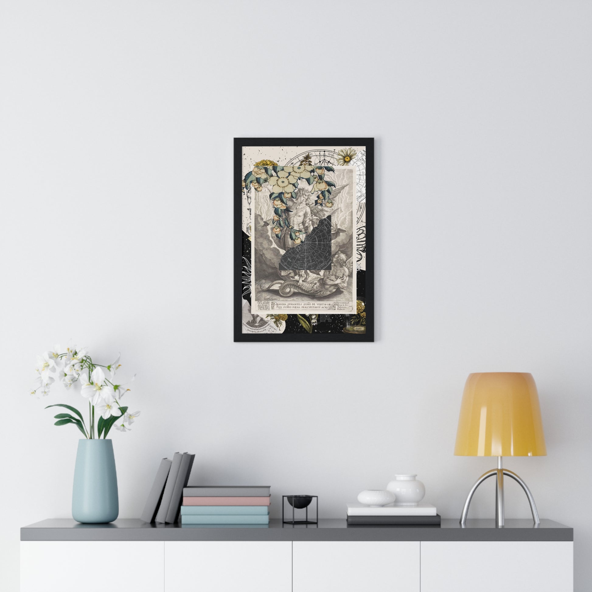 Vintage-Inspired Vertical Framed Poster, Art Decor, Wall Art, Gift for Home, Botanical Illustrations, Alchemy Renaissance Artwork