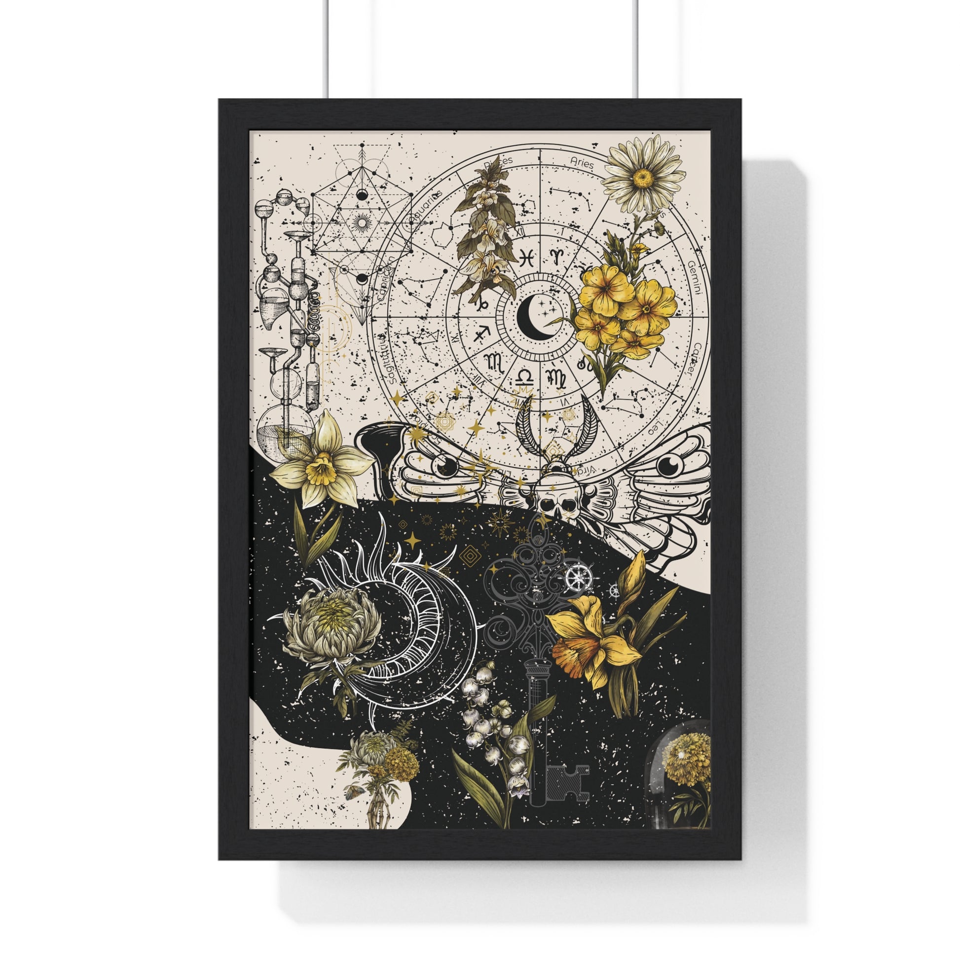 Framed Botanical Themed Vertical Poster, Wall Art, Home Decor, Nature Prints, Gift for Art Lovers, Vintage Style Decoration