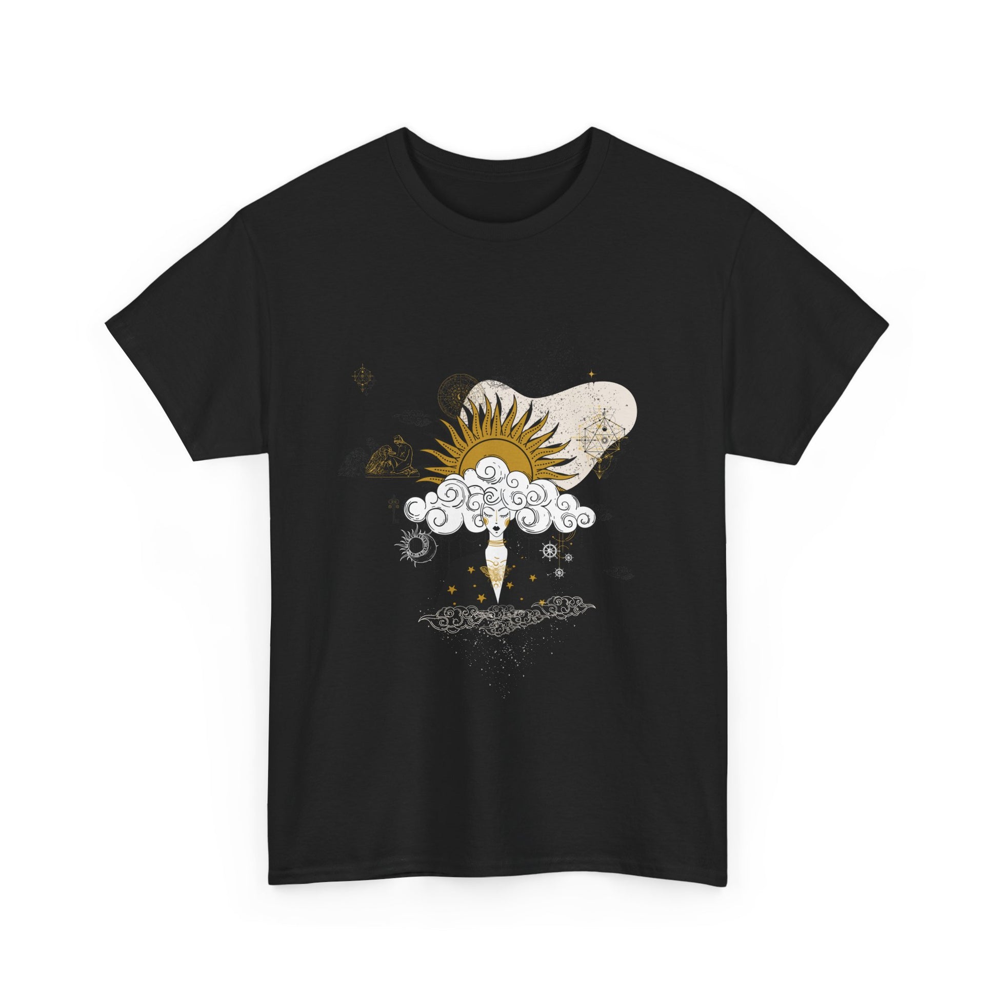 Feminine Meditation Among Stars Tshirt | Meditation Constellation Astrology Tee | Grounding Ritual Essentials | Healing Affirmation Tshirt