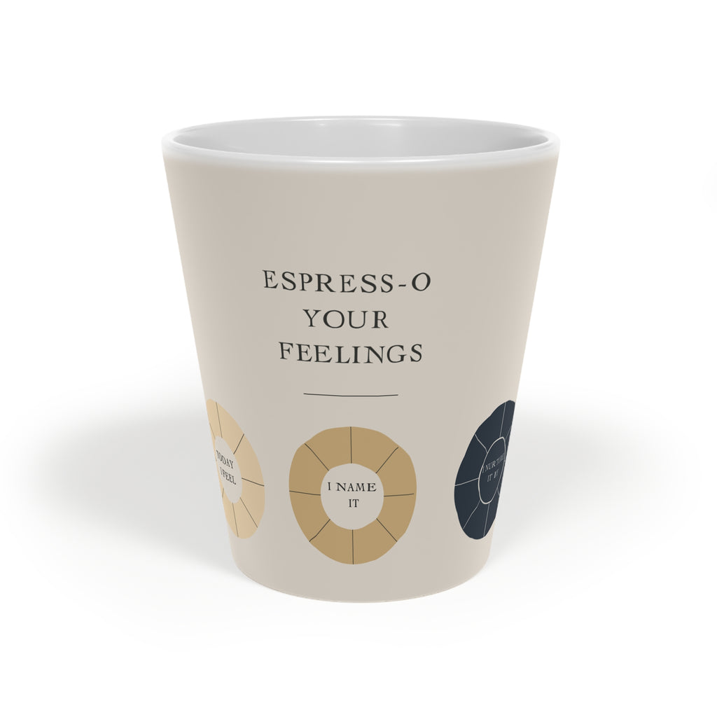 Espress-O Your Feelings Latte Mug Feelings Wheel Latte Cup - 12oz Coffee Cup | Coffee Gift | Therapy Room Decor