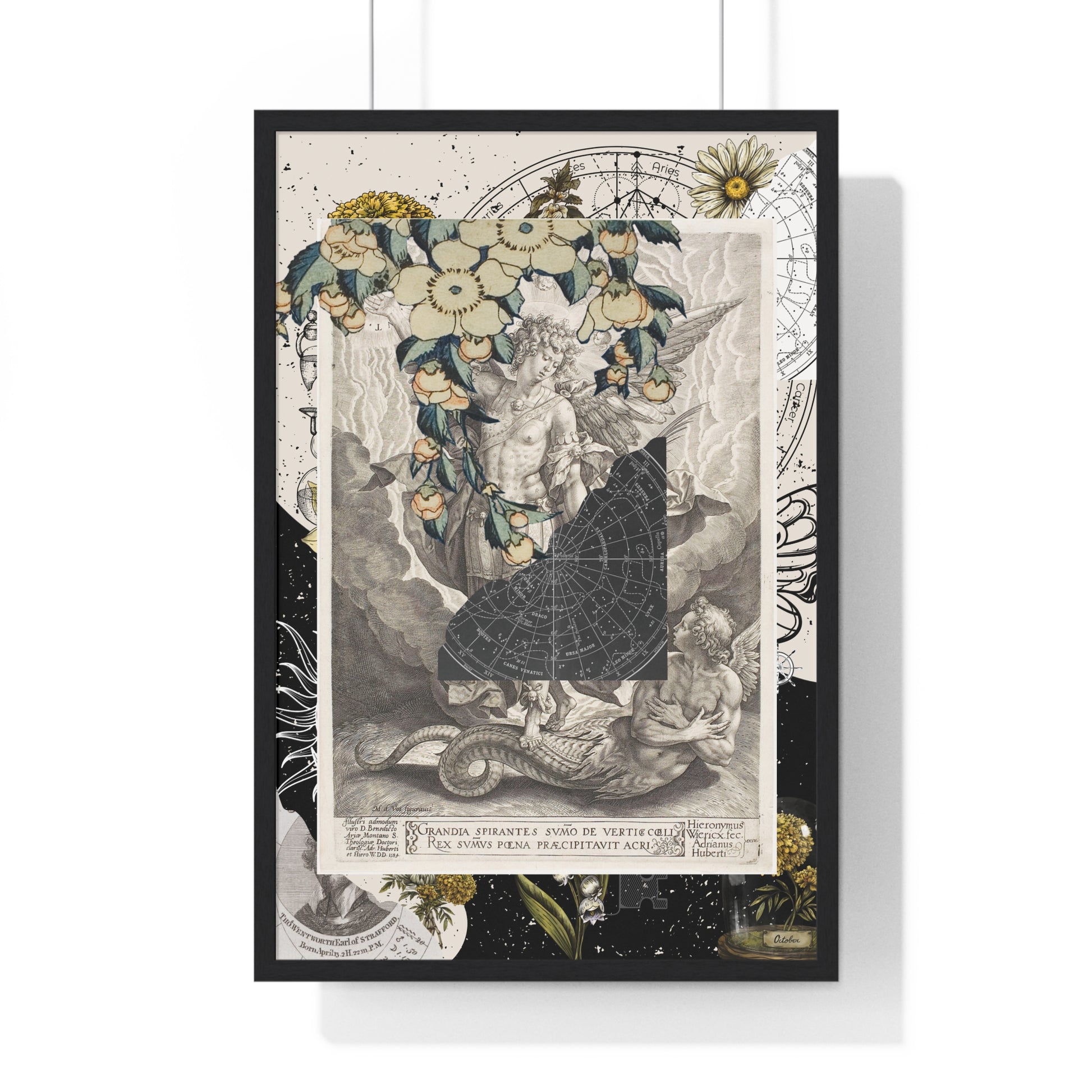 Vintage-Inspired Vertical Framed Poster, Art Decor, Wall Art, Gift for Home, Botanical Illustrations, Alchemy Renaissance Artwork