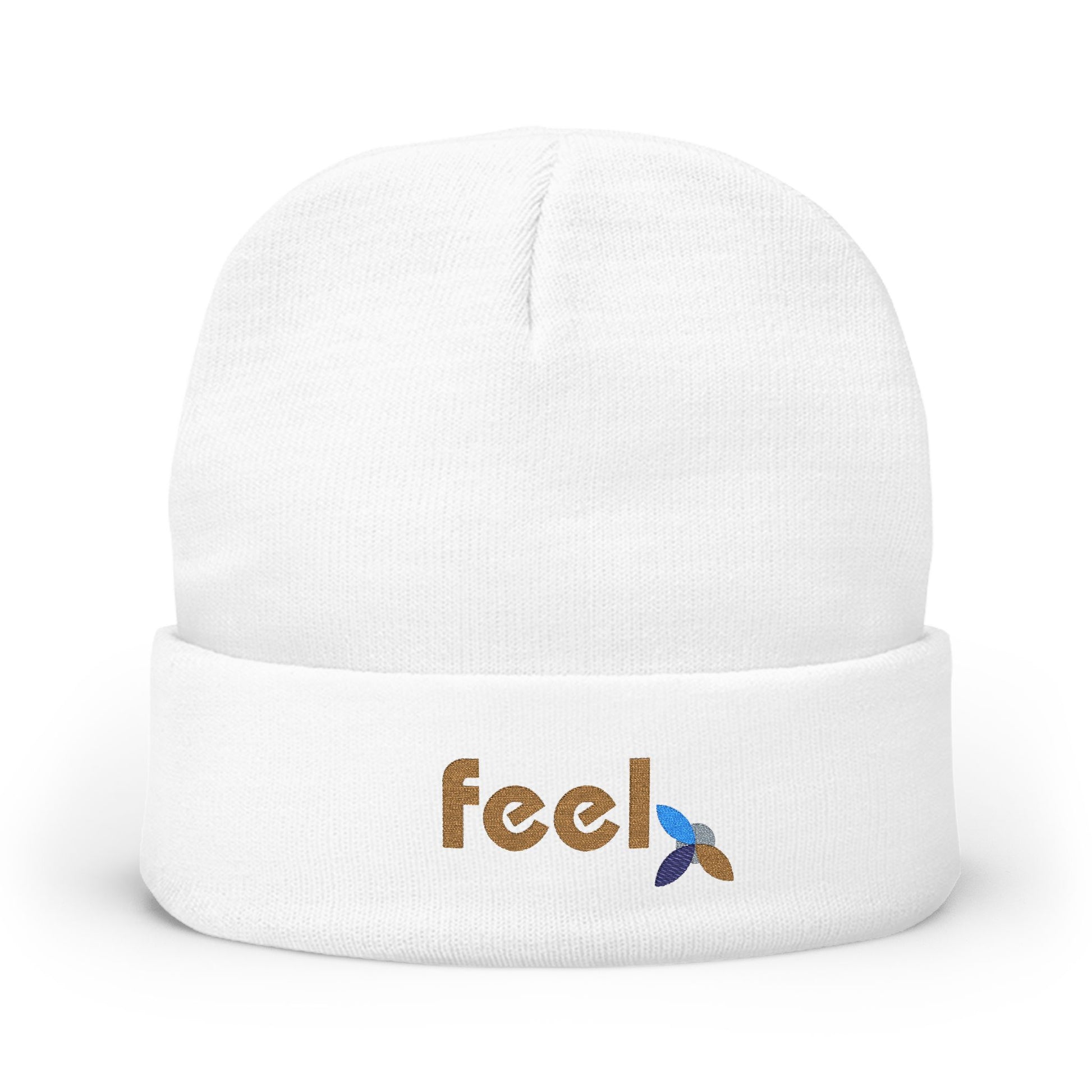 Bauhaus FEEL Embroidered Knit Beanie | Emotional Wellness Gift | One Word Quote | Unisex | Streetwear + Slow Living