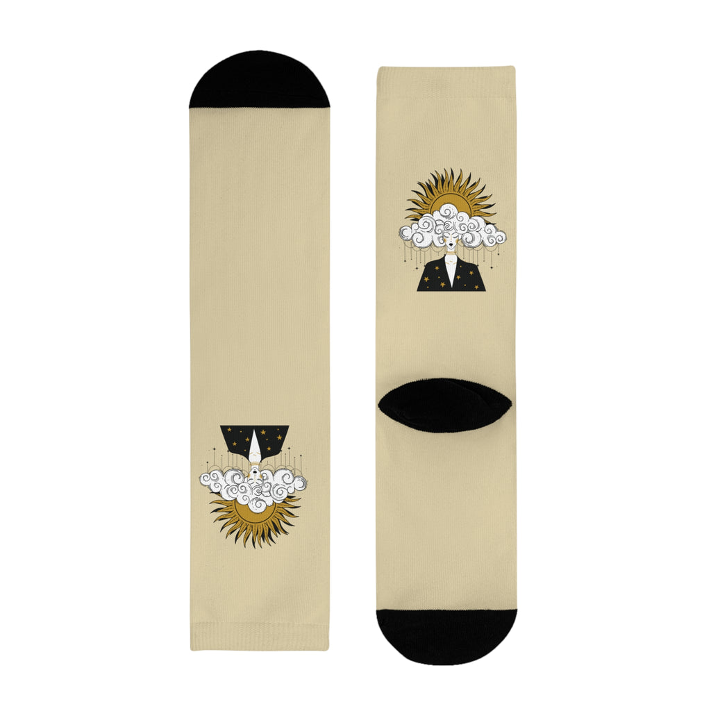 Divine Feminine Meditation Among Stars Grounding Socks | Celestial Journaling Accessories | Meditation Clothing | Yoga socks