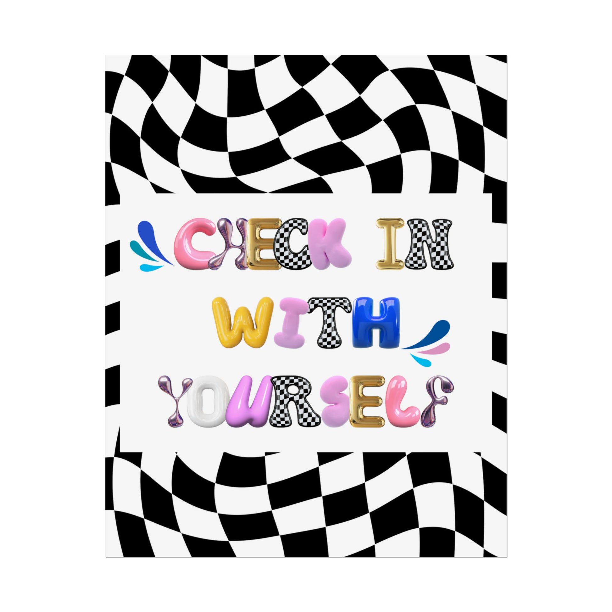 Rolled Bubble Letter Poster | Mental Health Awareness Art | Feel-Good Emotional Wellness Art in Blob