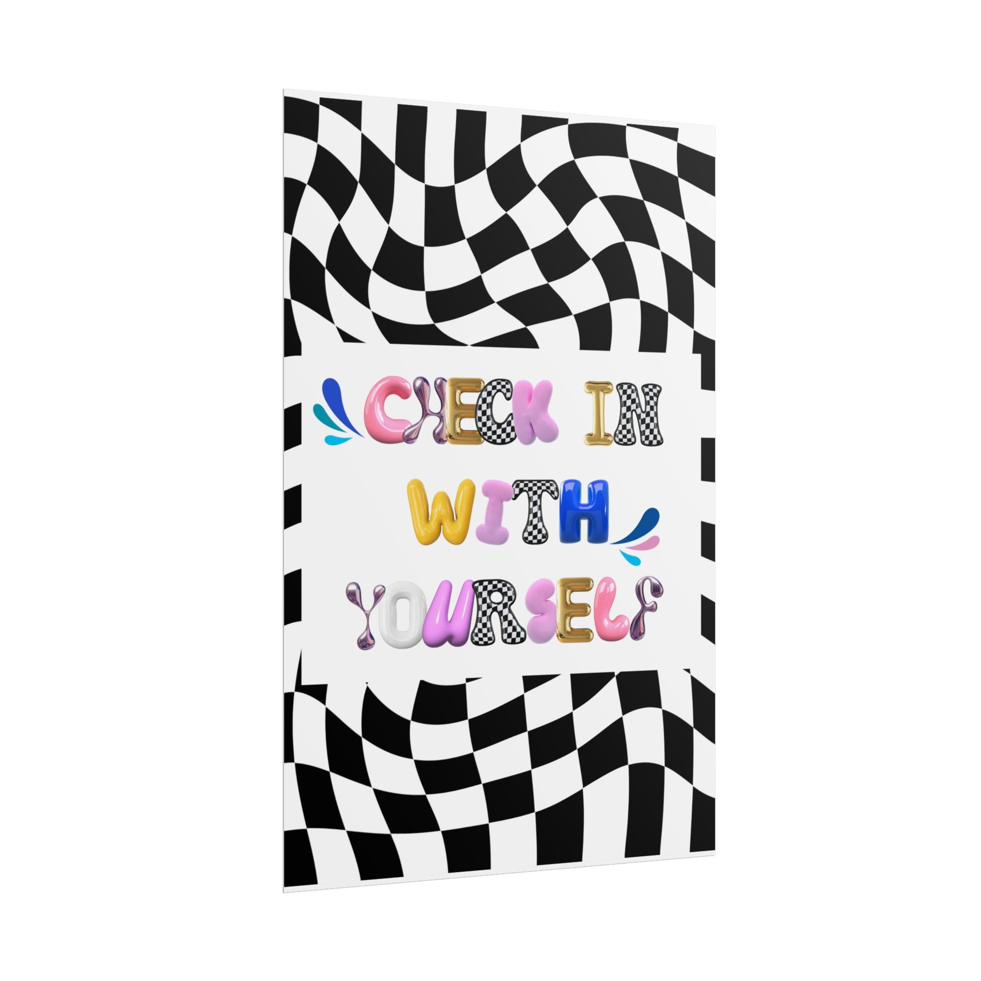 Rolled Bubble Letter Poster | Mental Health Awareness Art | Feel-Good Emotional Wellness Art in Blob