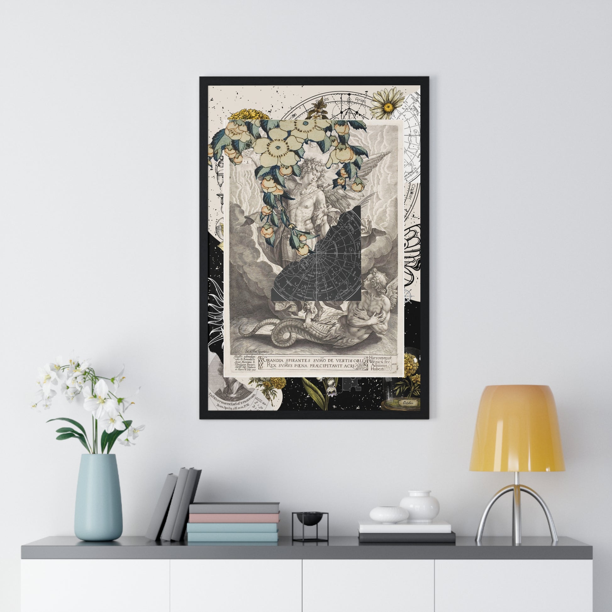 Vintage-Inspired Vertical Framed Poster, Art Decor, Wall Art, Gift for Home, Botanical Illustrations, Alchemy Renaissance Artwork