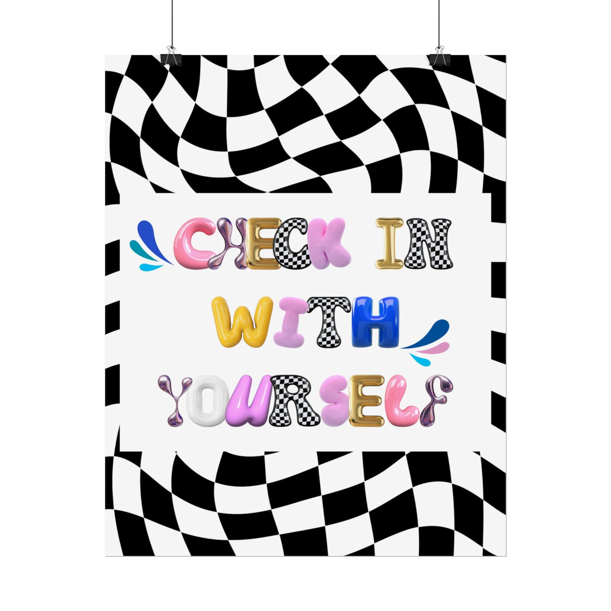 Rolled Bubble Letter Poster | Mental Health Awareness Art | Feel-Good Emotional Wellness Art in Blob