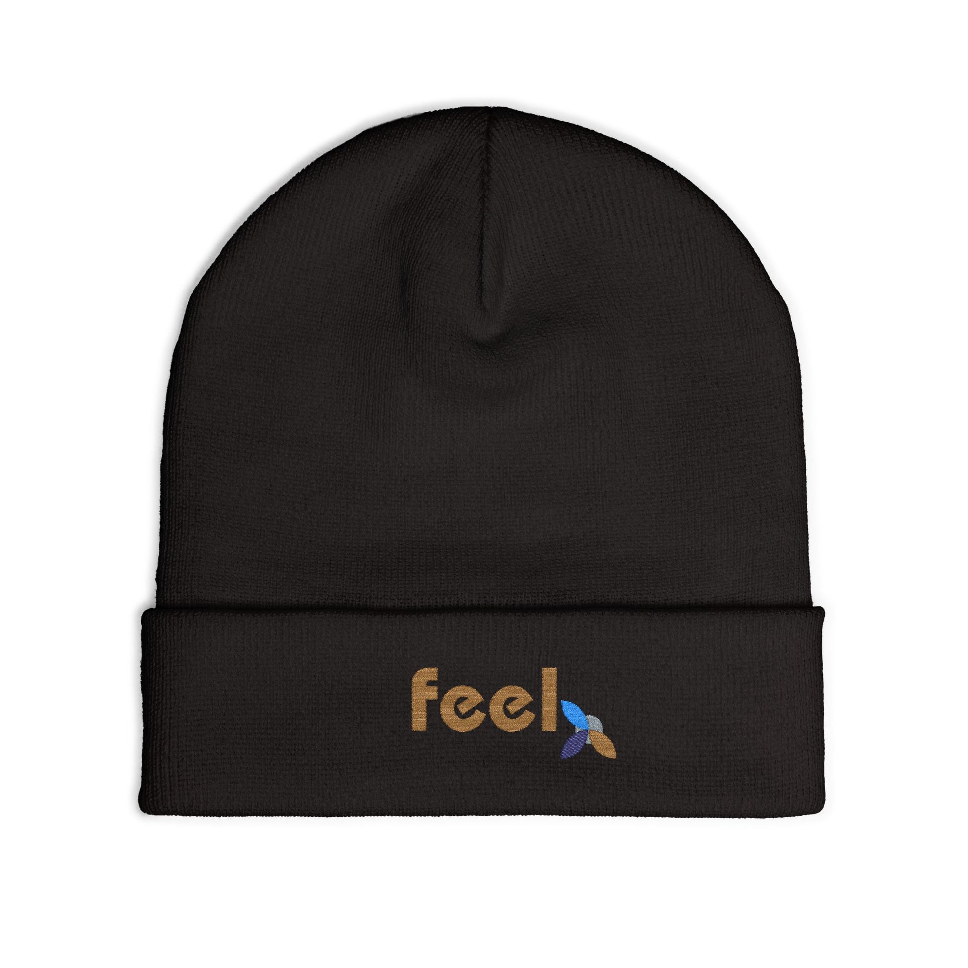 Bauhaus FEEL Embroidered Knit Beanie | Emotional Wellness Gift | One Word Quote | Unisex | Streetwear + Slow Living