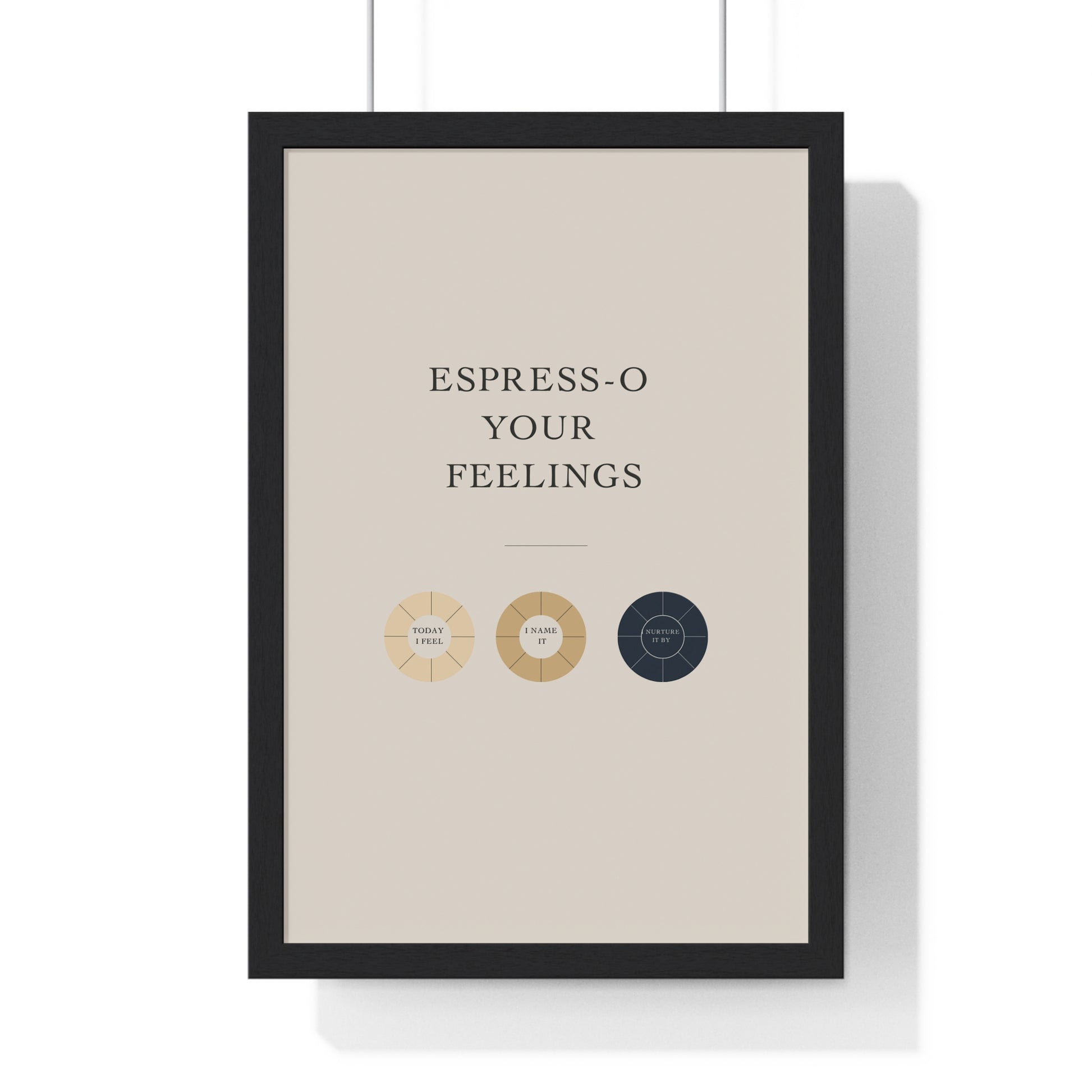 Framed Espresso Your Feelings Poster, Coffee Lover Wall Art, Gift for Barista, Home Decor, Kitchen Wall Art, Coffee-Themed Decor
