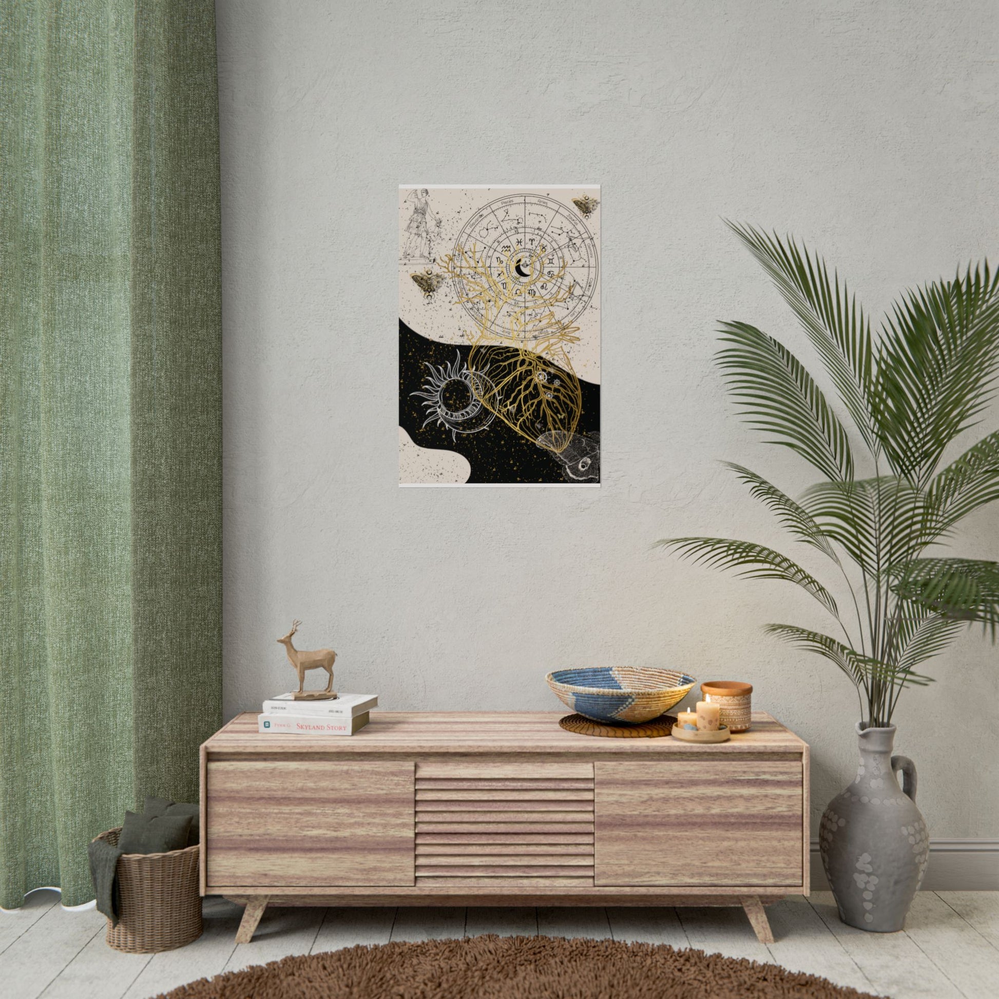 Rolled Posters | Astrological Art Print, Celestial Wall Decor, Zodiac Poster, Astrology Gift, Horoscope Art, Bohemian Home Decor