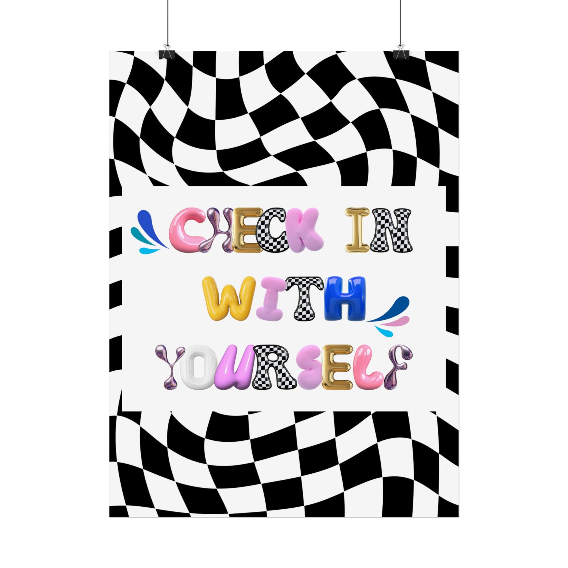 Rolled Bubble Letter Poster | Mental Health Awareness Art | Feel-Good Emotional Wellness Art in Blob