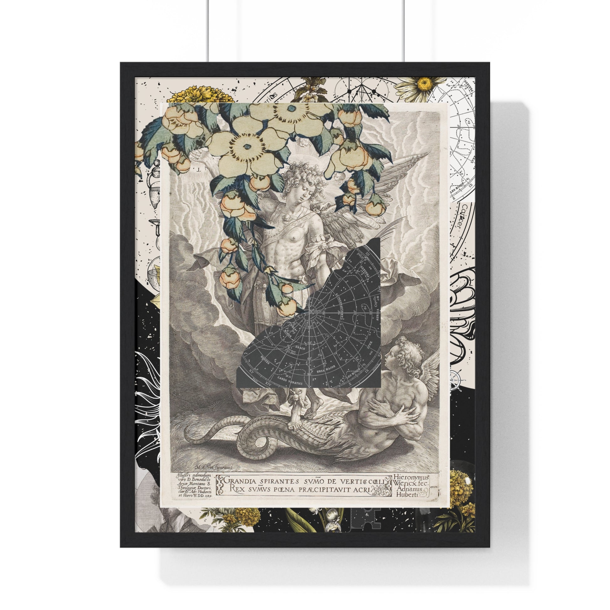 Vintage-Inspired Vertical Framed Poster, Art Decor, Wall Art, Gift for Home, Botanical Illustrations, Alchemy Renaissance Artwork