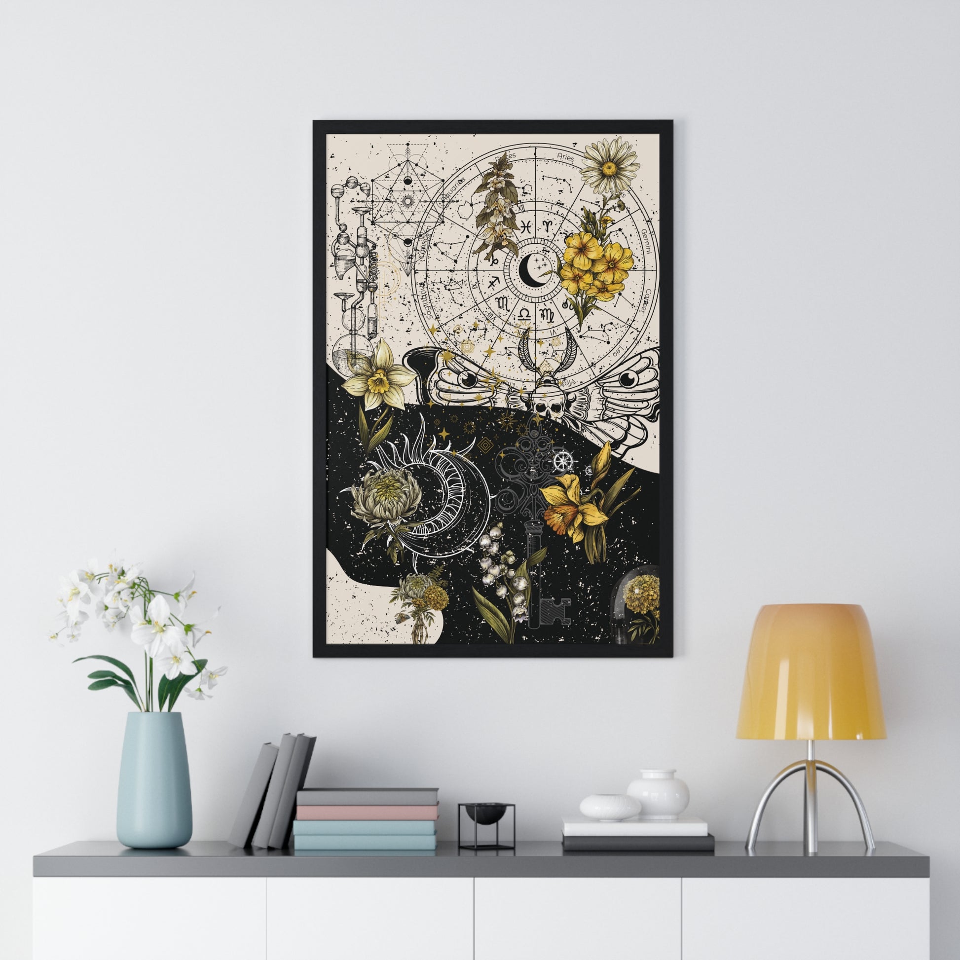 Framed Botanical Themed Vertical Poster, Wall Art, Home Decor, Nature Prints, Gift for Art Lovers, Vintage Style Decoration