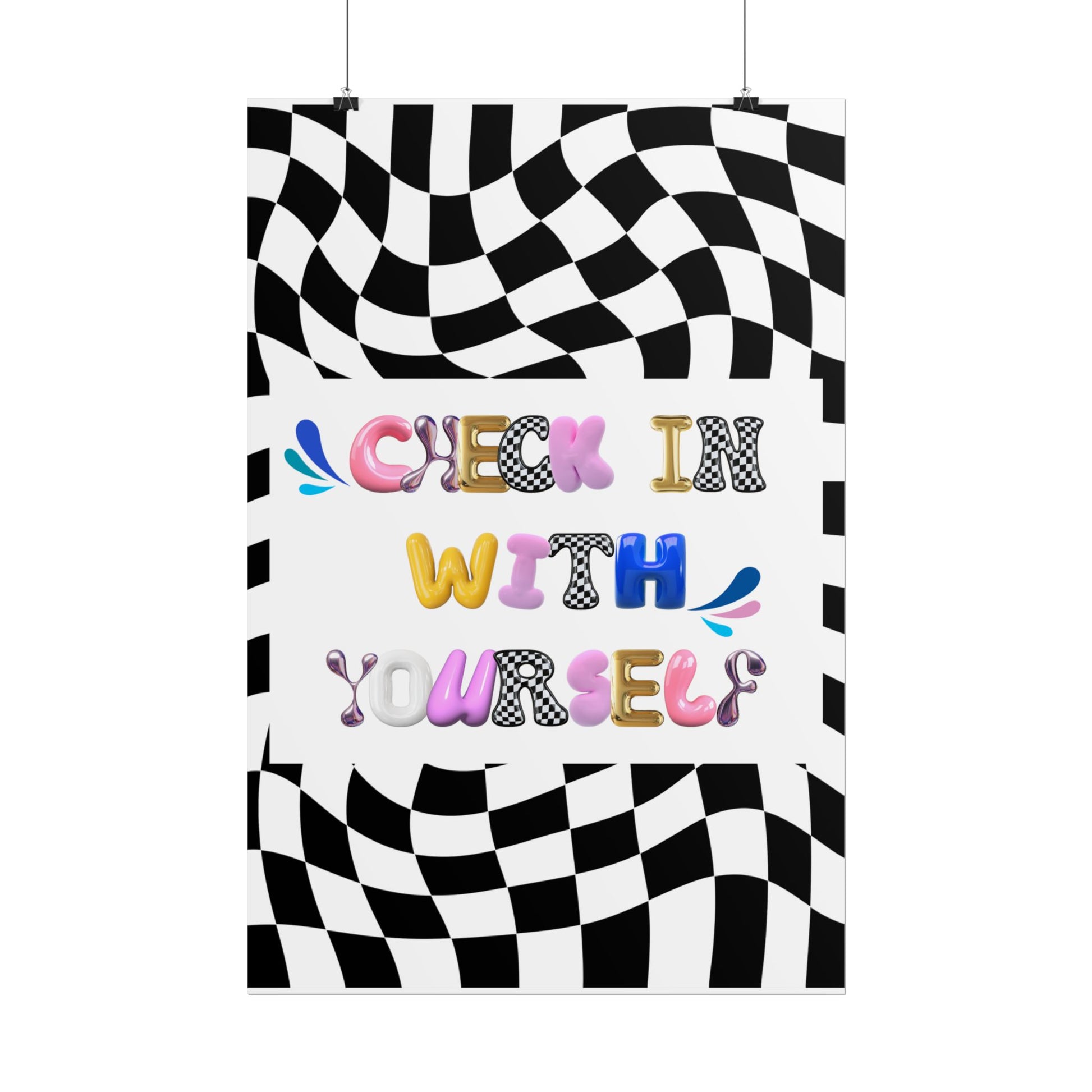 Rolled Bubble Letter Poster | Mental Health Awareness Art | Feel-Good Emotional Wellness Art in Blob