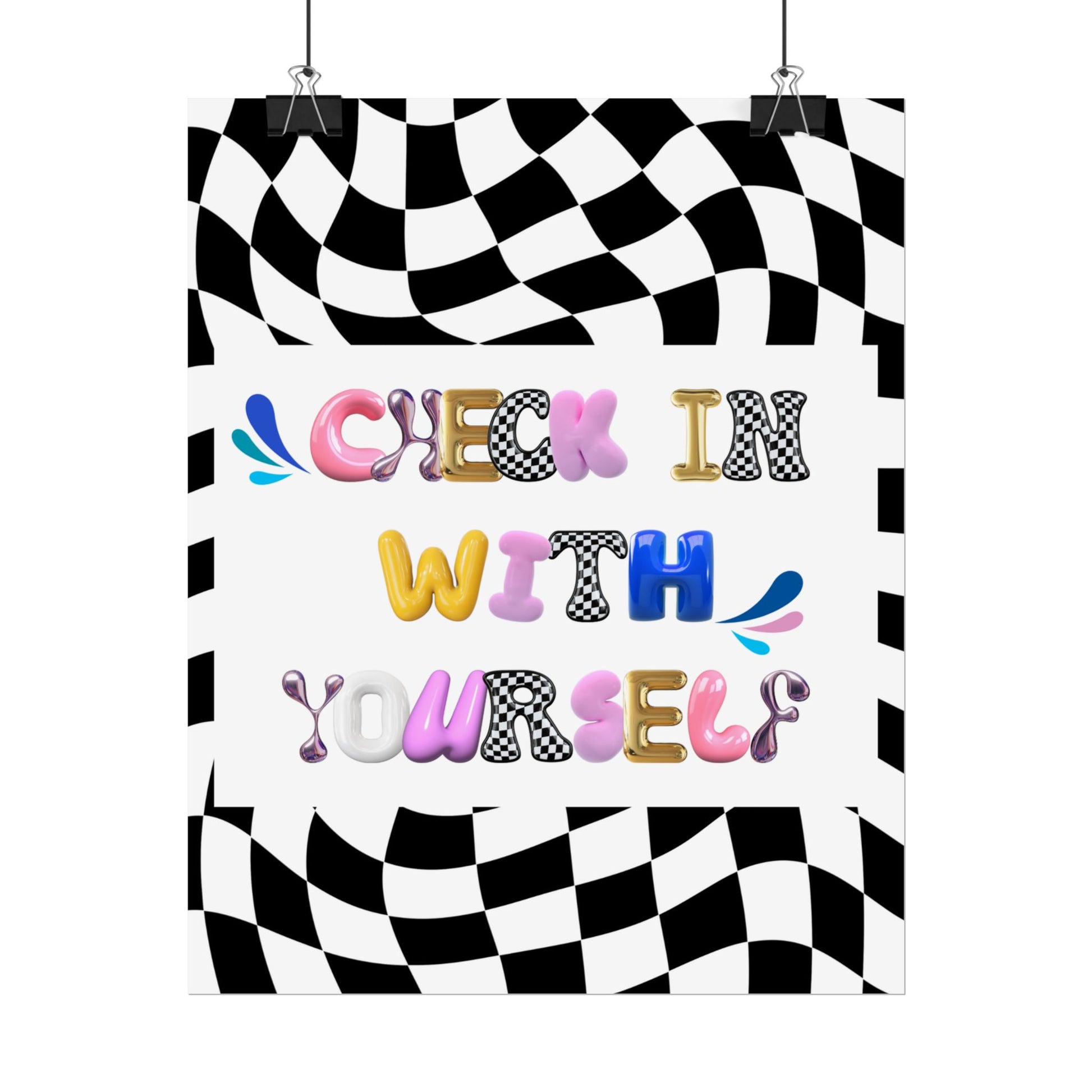 Rolled Bubble Letter Poster | Mental Health Awareness Art | Feel-Good Emotional Wellness Art in Blob