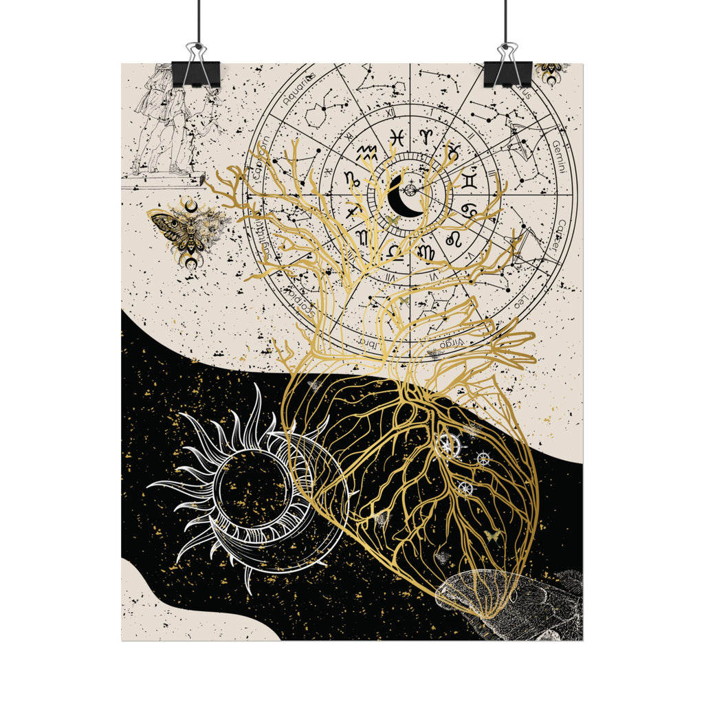 Rolled Posters | Astrological Art Print, Celestial Wall Decor, Zodiac Poster, Astrology Gift, Horoscope Art, Bohemian Home Decor