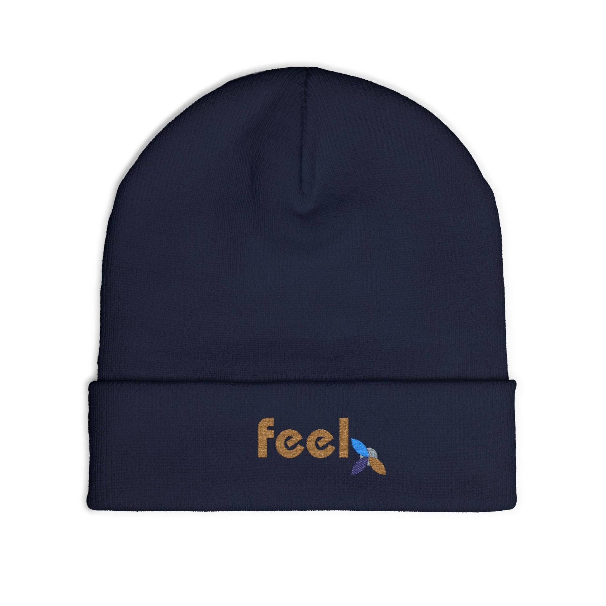Bauhaus FEEL Embroidered Knit Beanie | Emotional Wellness Gift | One Word Quote | Unisex | Streetwear + Slow Living
