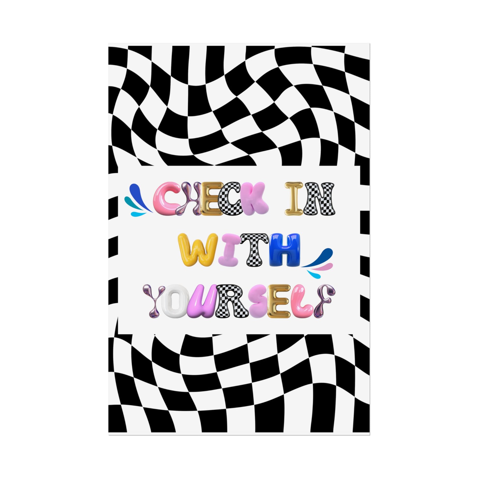 Rolled Bubble Letter Poster | Mental Health Awareness Art | Feel-Good Emotional Wellness Art in Blob