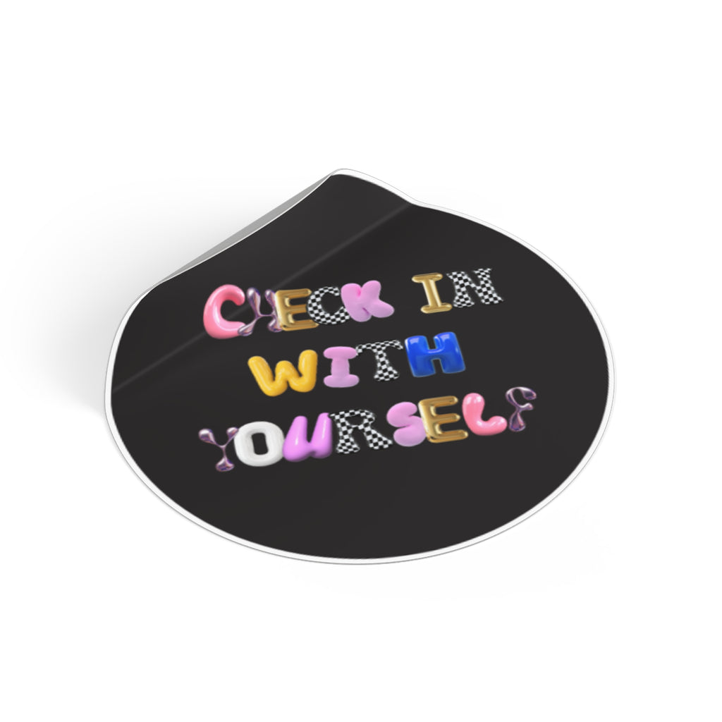 Check In With Yourself Sticker | Mental Health Reminder Vinyl Decal | Therapy-Inspired Self-Care Sticker | Laptop Water Bottle Journal