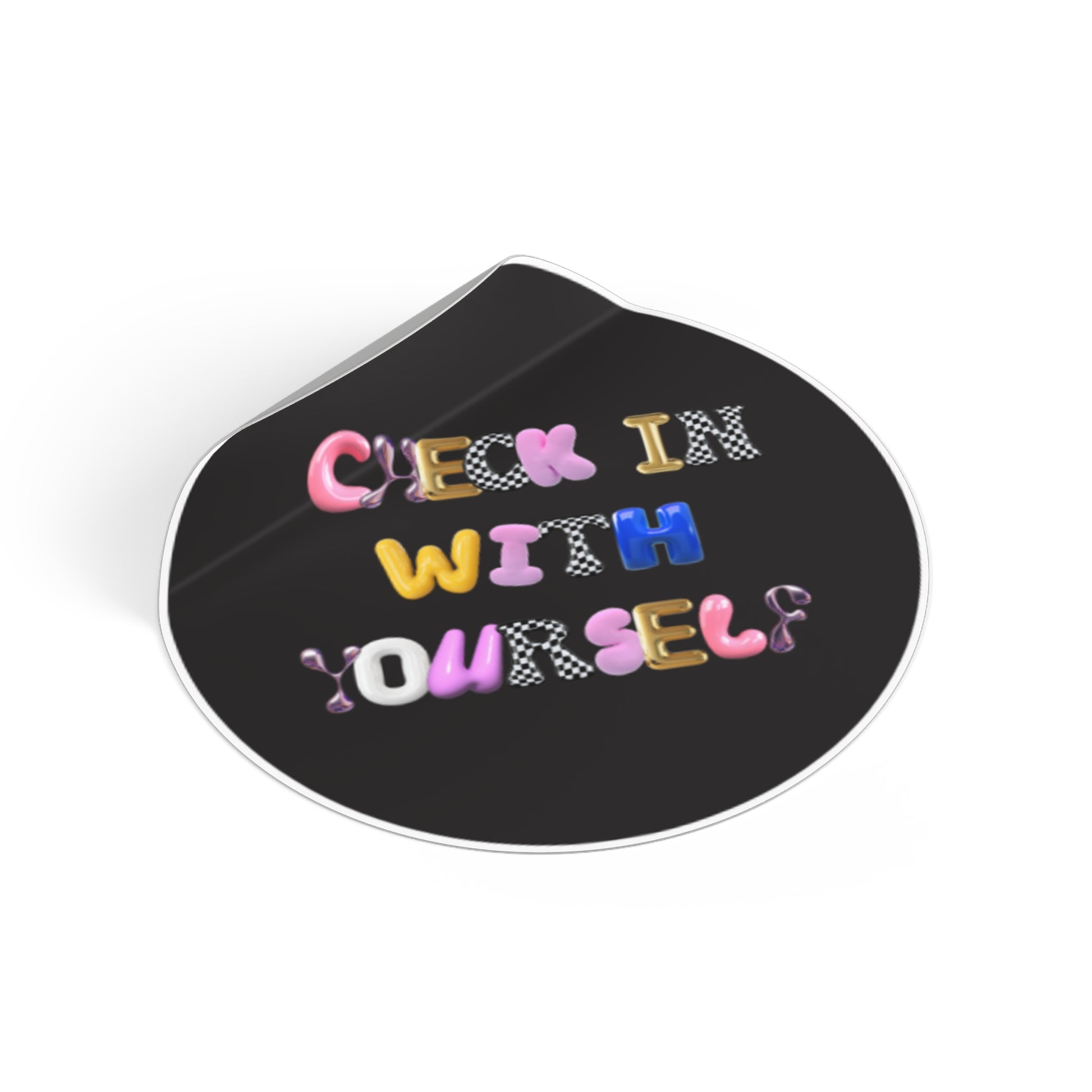 Check In With Yourself Sticker | Mental Health Reminder Vinyl Decal | Therapy-Inspired Self-Care Sticker | Laptop Water Bottle Journal