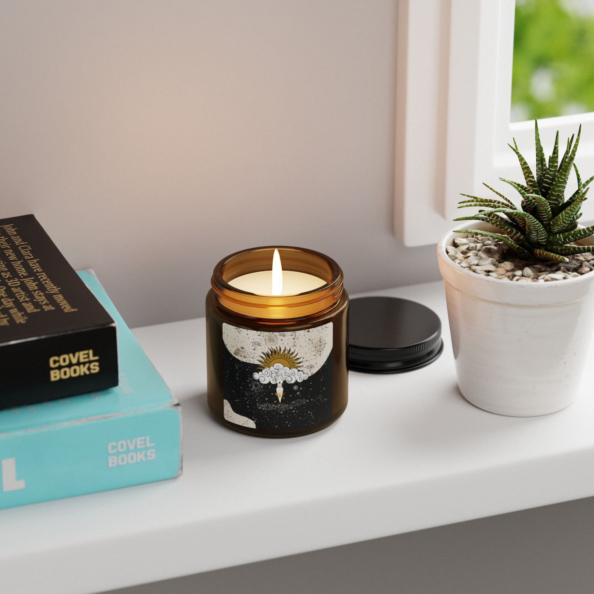 Divine Feminine Meditation Among Stars Candle | Alchemy Art | Celestial Art Print Journaling Accessories
