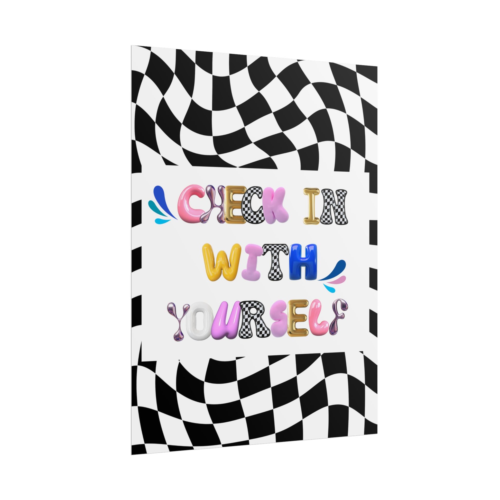 Rolled Bubble Letter Poster | Mental Health Awareness Art | Feel-Good Emotional Wellness Art in Blob
