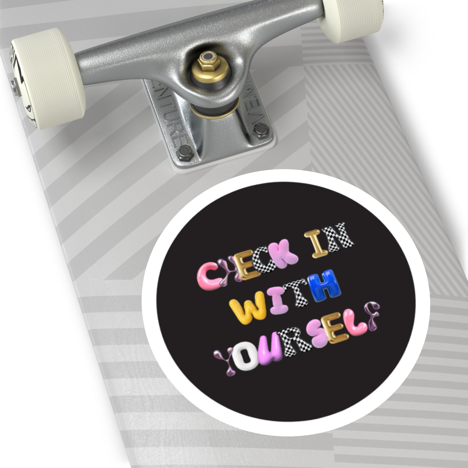 Check In With Yourself Sticker | Mental Health Reminder Vinyl Decal | Therapy-Inspired Self-Care Sticker | Laptop Water Bottle Journal