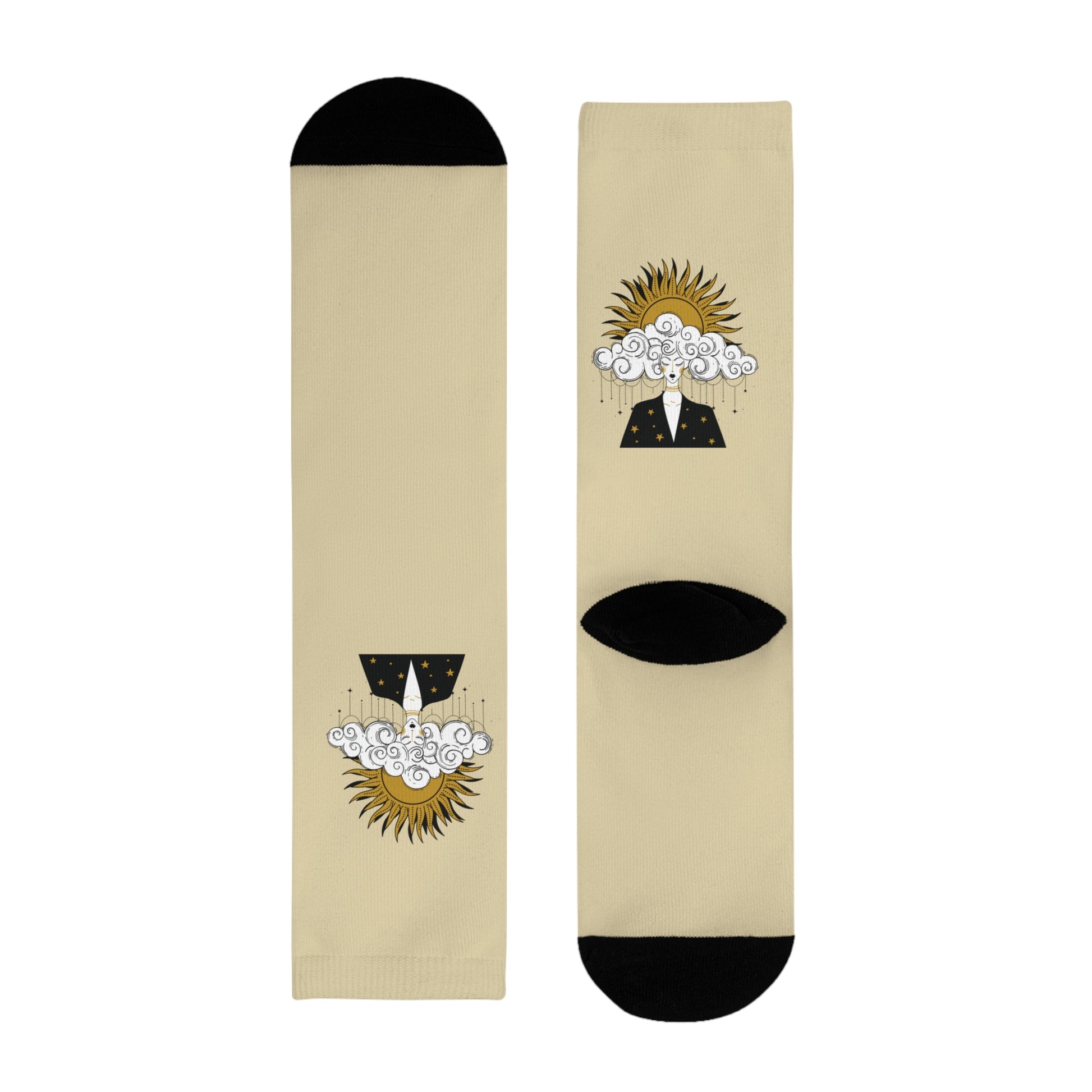 Divine Feminine Meditation Among Stars Grounding Socks | Celestial Journaling Accessories | Meditation Clothing | Yoga socks