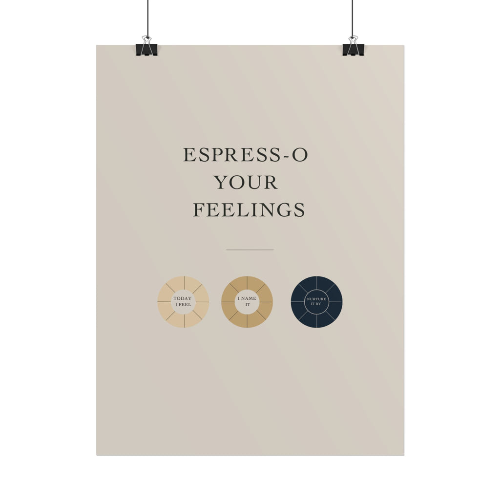 Rolled Coffee Poster Espresso Your Feelings Wall Art, Coffee Decor, Mood Chart Poster,  Therapy Room Art