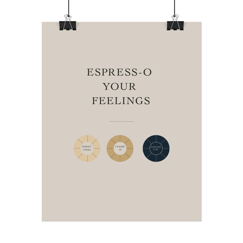 Rolled Coffee Poster Espresso Your Feelings Wall Art, Coffee Decor, Mood Chart Poster,  Therapy Room Art
