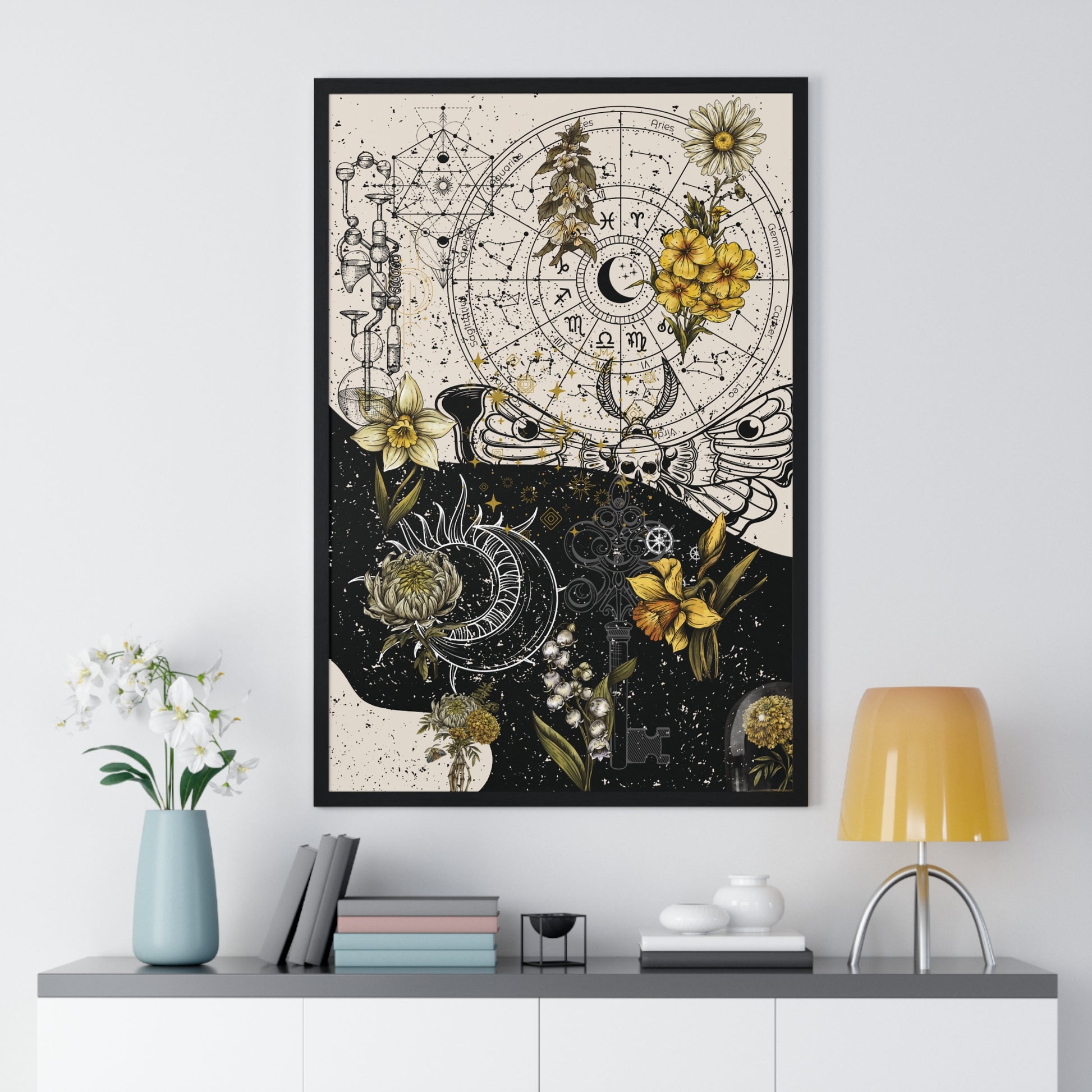 Framed Botanical Themed Vertical Poster, Wall Art, Home Decor, Nature Prints, Gift for Art Lovers, Vintage Style Decoration