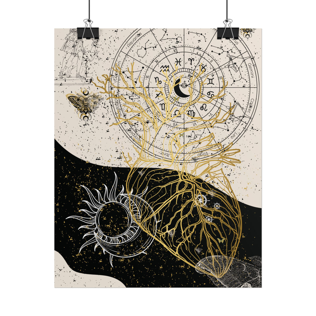 Rolled Posters | Astrological Art Print, Celestial Wall Decor, Zodiac Poster, Astrology Gift, Horoscope Art, Bohemian Home Decor