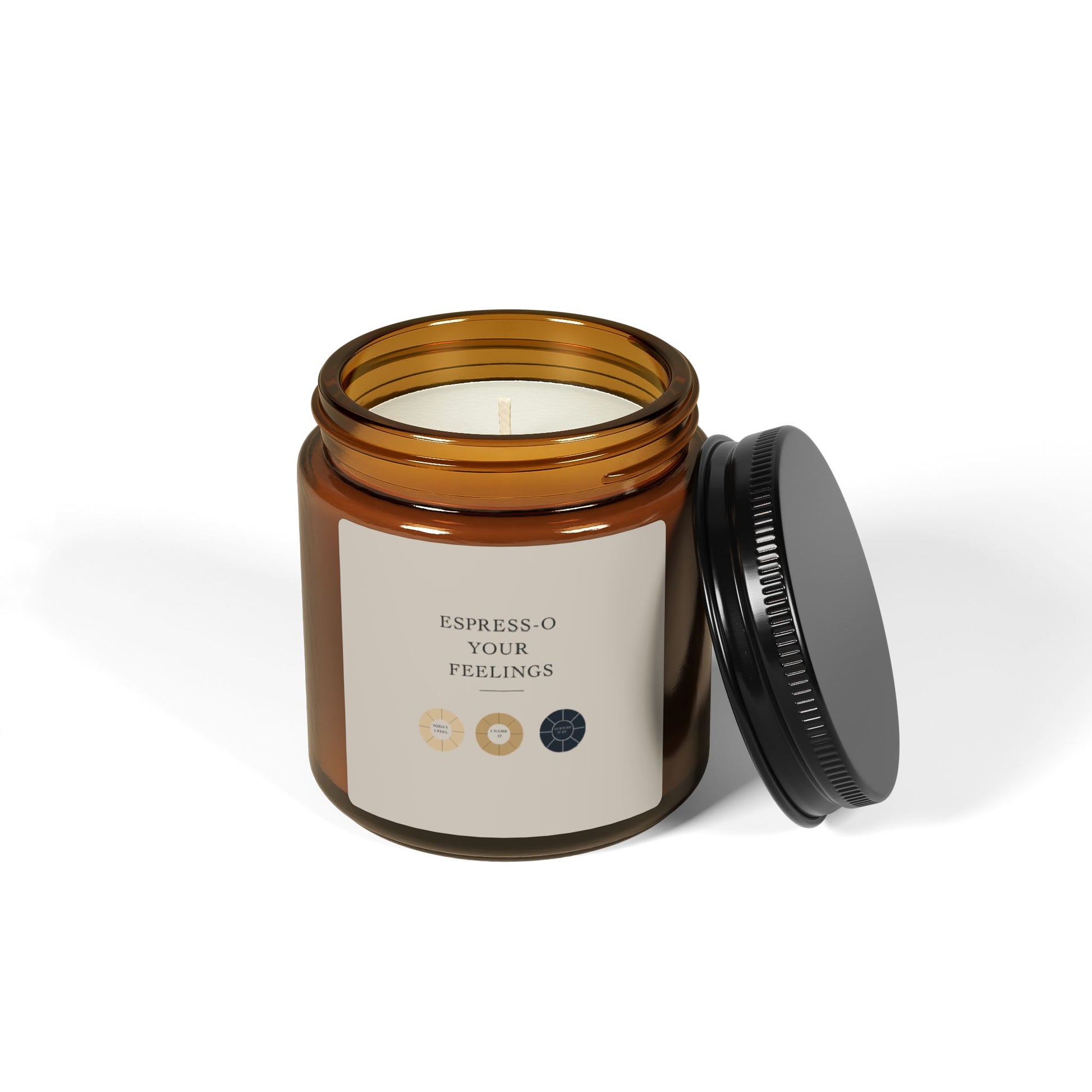 Espress-o Your Feelings Coffee Candle Gift | 5 Scent Options | Pair with Poster & Latte Mug | Mental Health Gift | Coffee Lover Gift
