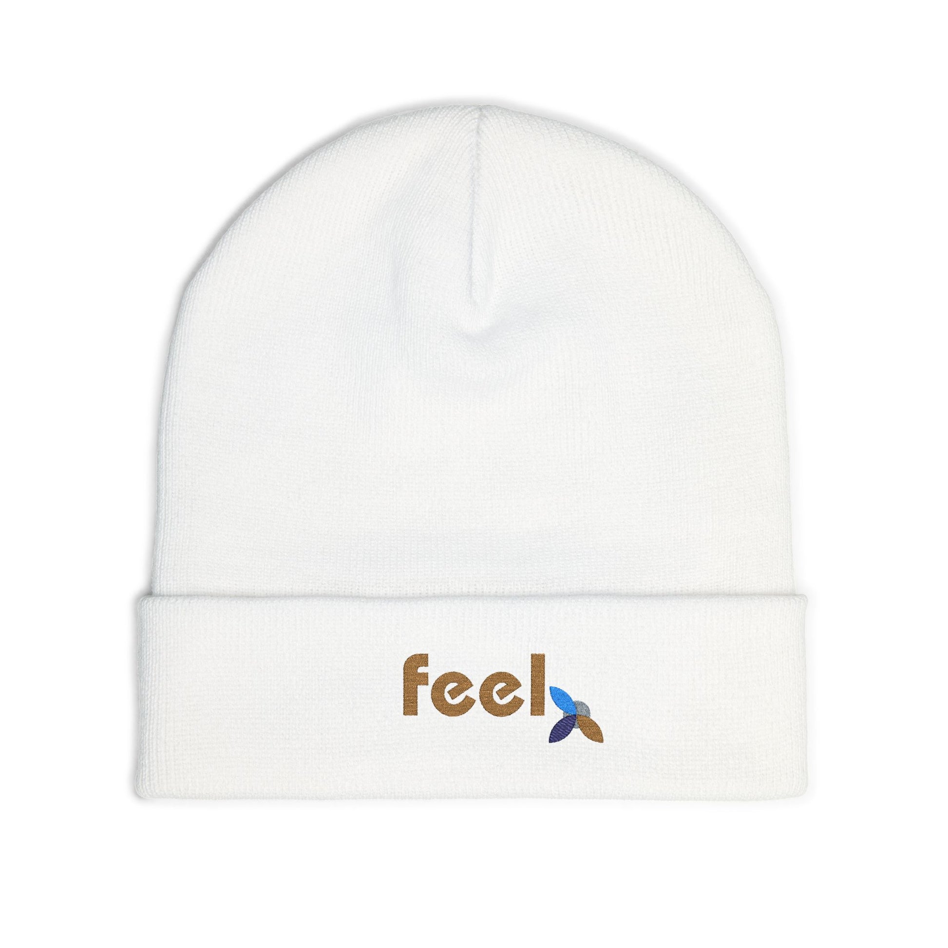 Bauhaus FEEL Embroidered Knit Beanie | Emotional Wellness Gift | One Word Quote | Unisex | Streetwear + Slow Living