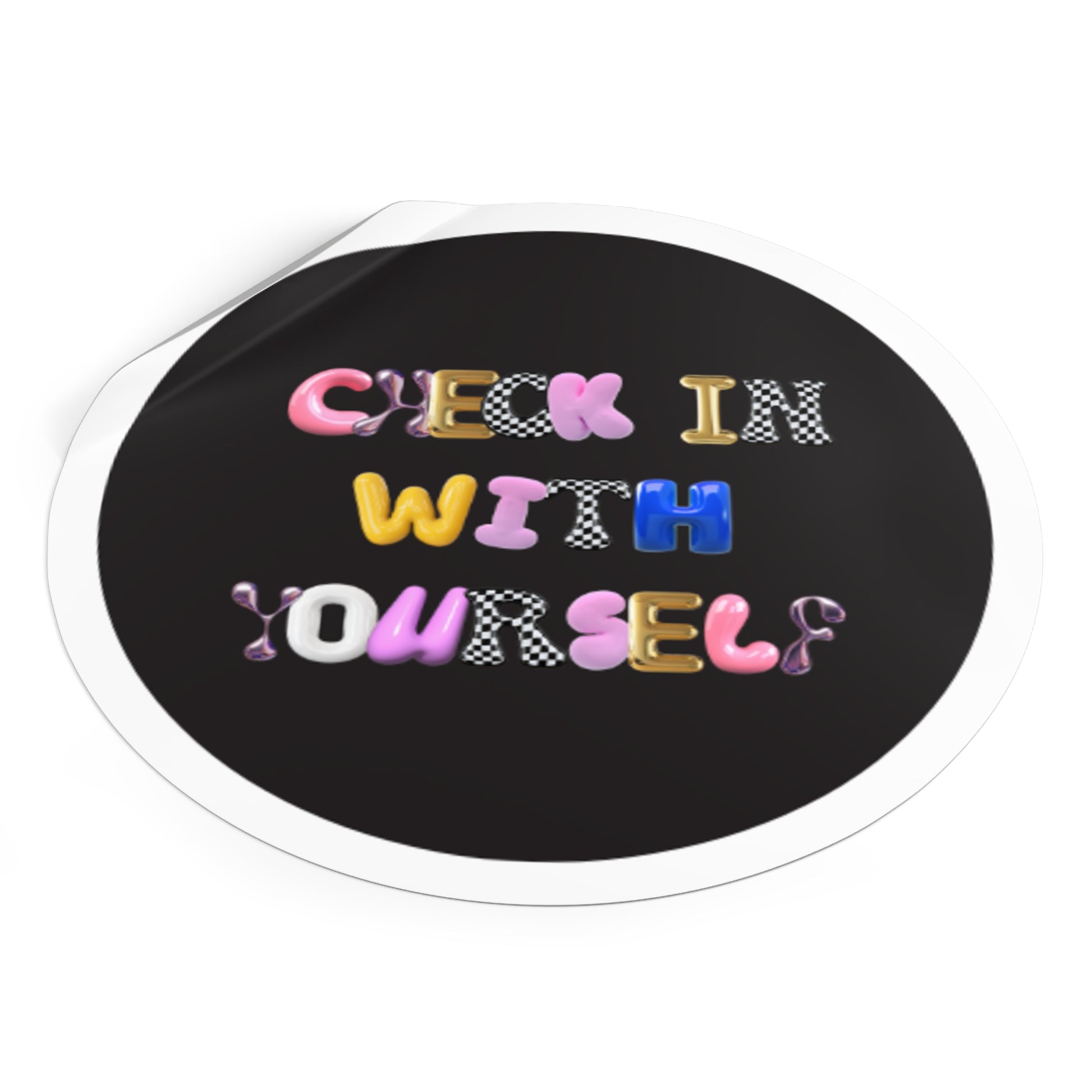 Check In With Yourself Sticker | Mental Health Reminder Vinyl Decal | Therapy-Inspired Self-Care Sticker | Laptop Water Bottle Journal